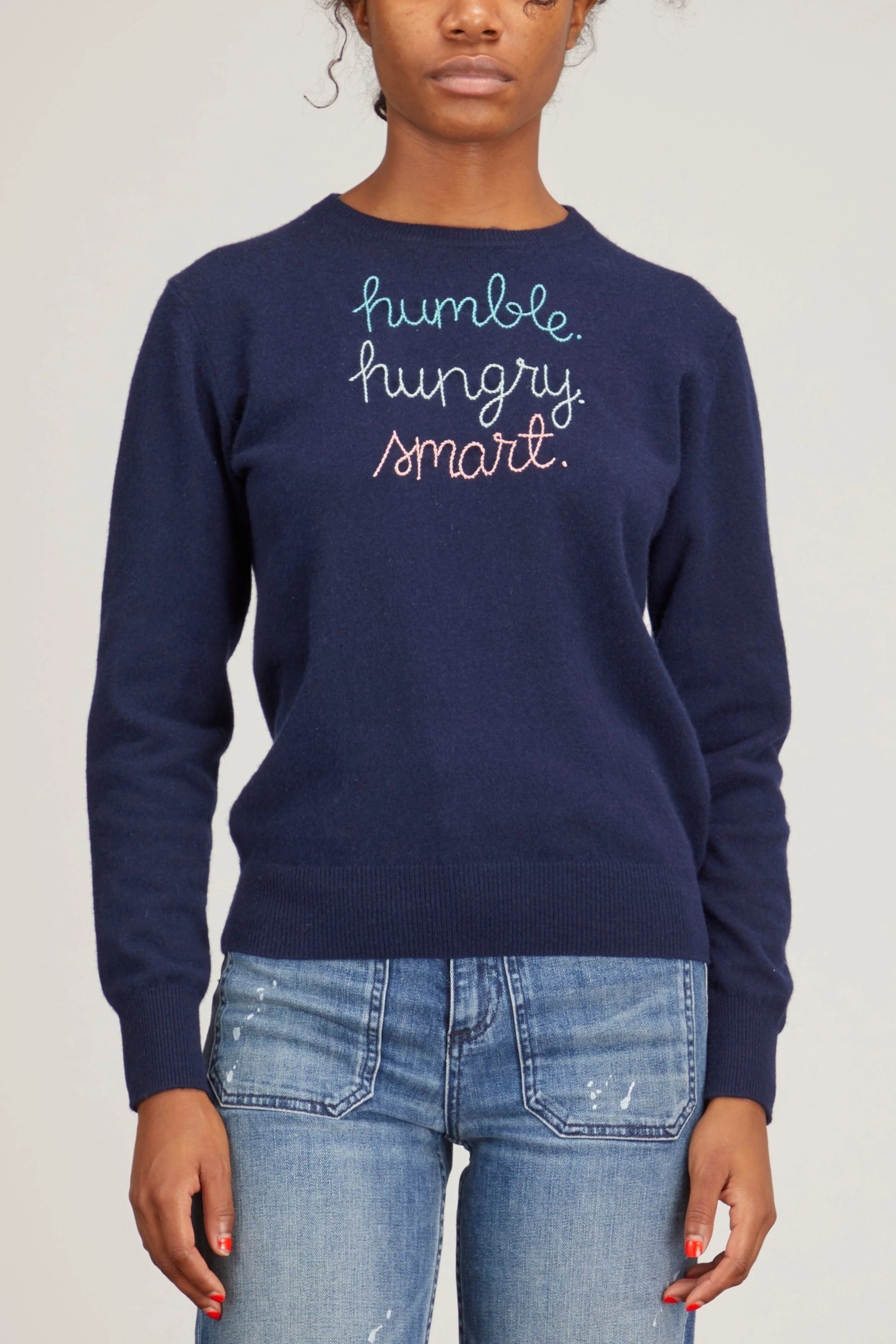 Humble. Hungry. Smart. Crewneck in Navy - Image 3