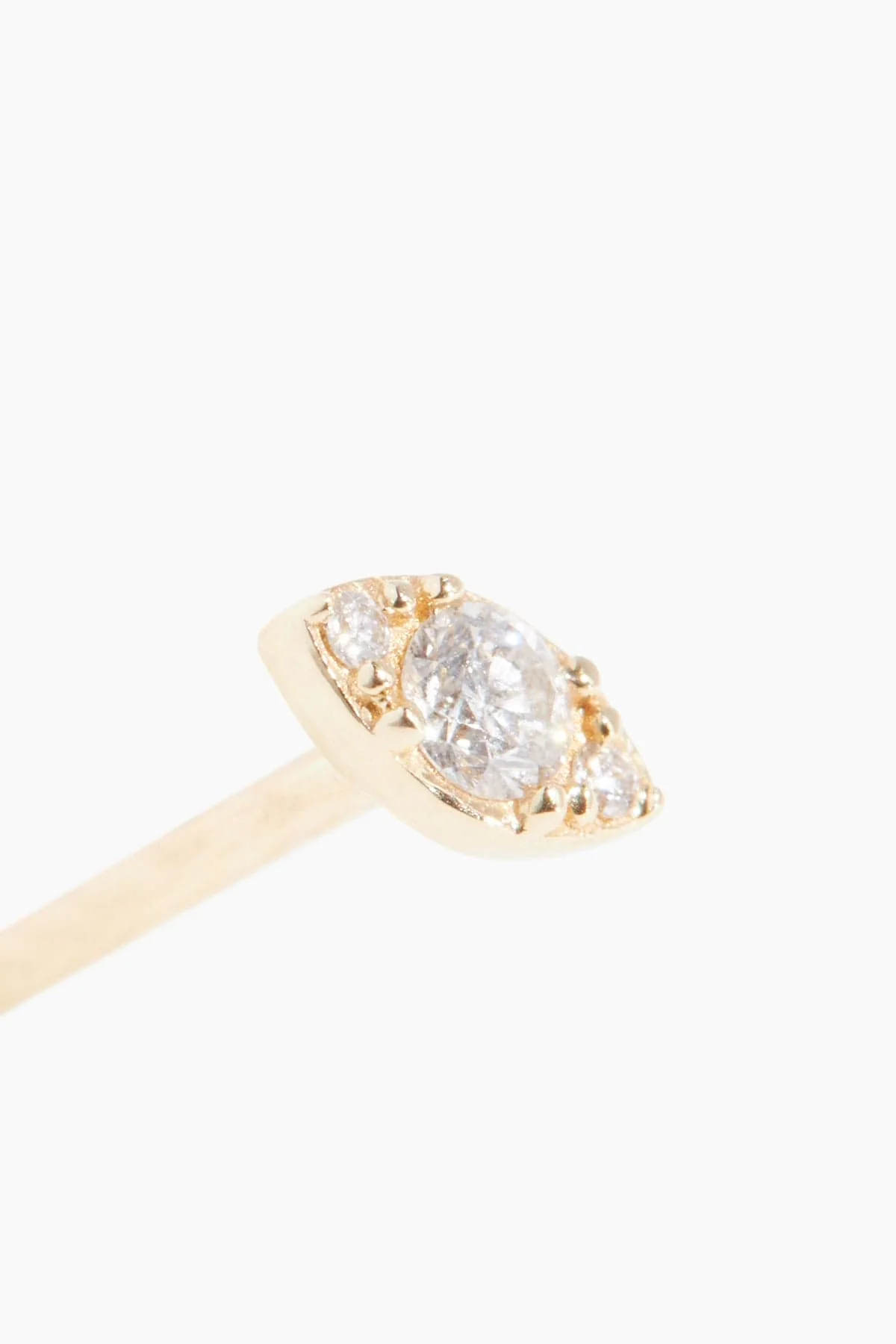 Illusion Marquise Single Stud in 14k Yellow Gold - Image 3