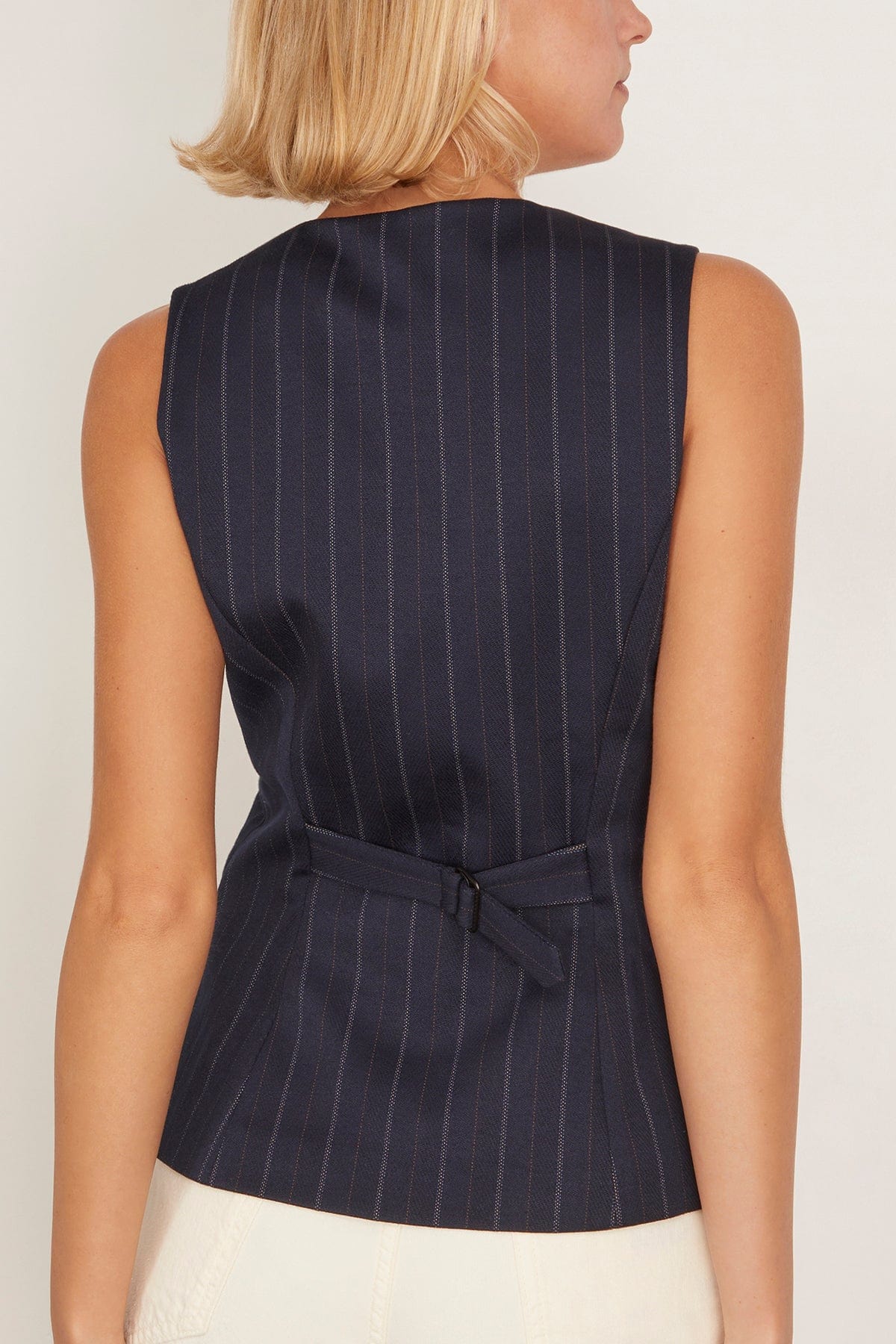 Irina Ponte Long Vest in Navy Multi - Image 4