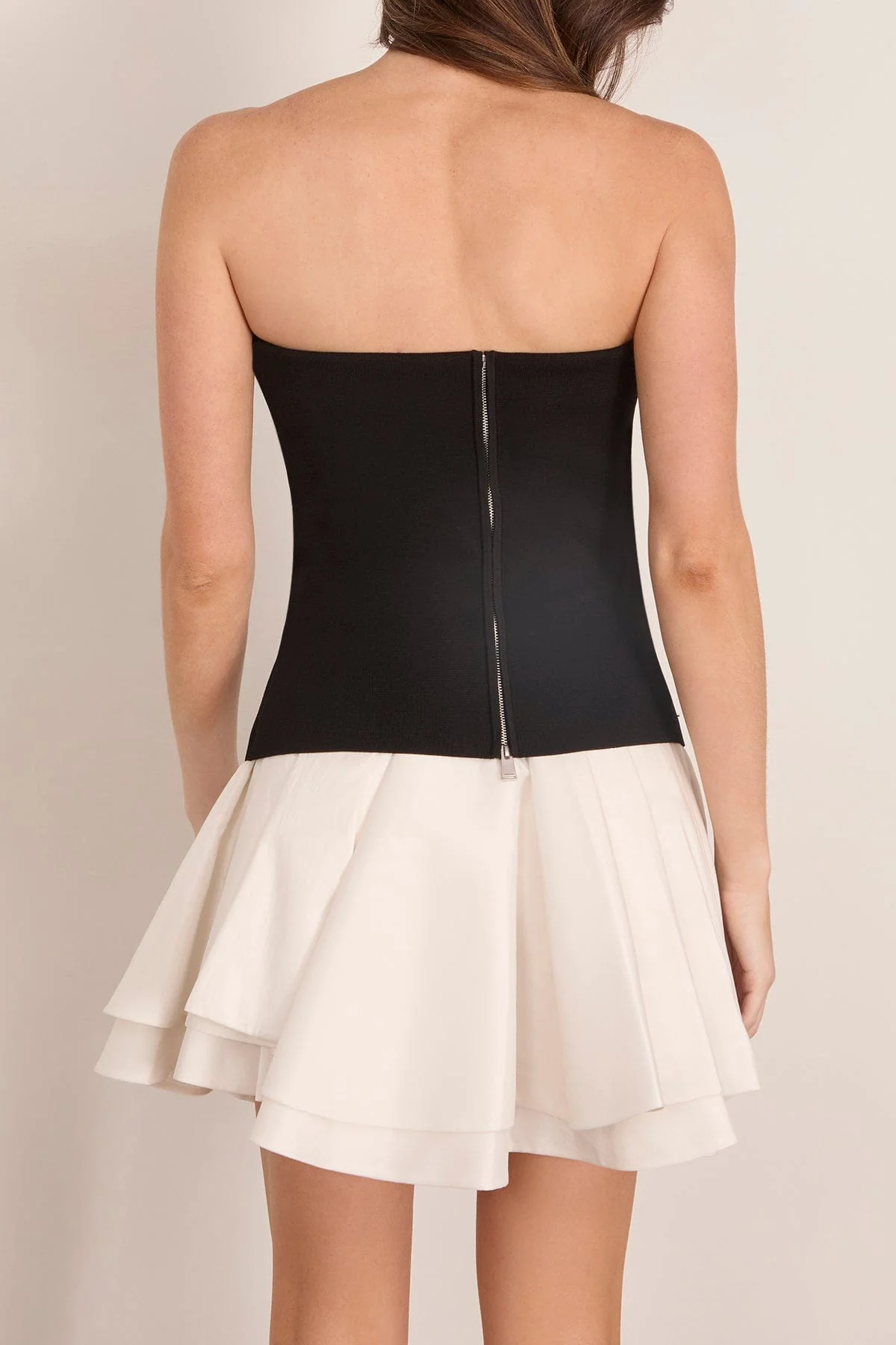 Isabelle Strapless Mini Dress in Black Multi - Image 4