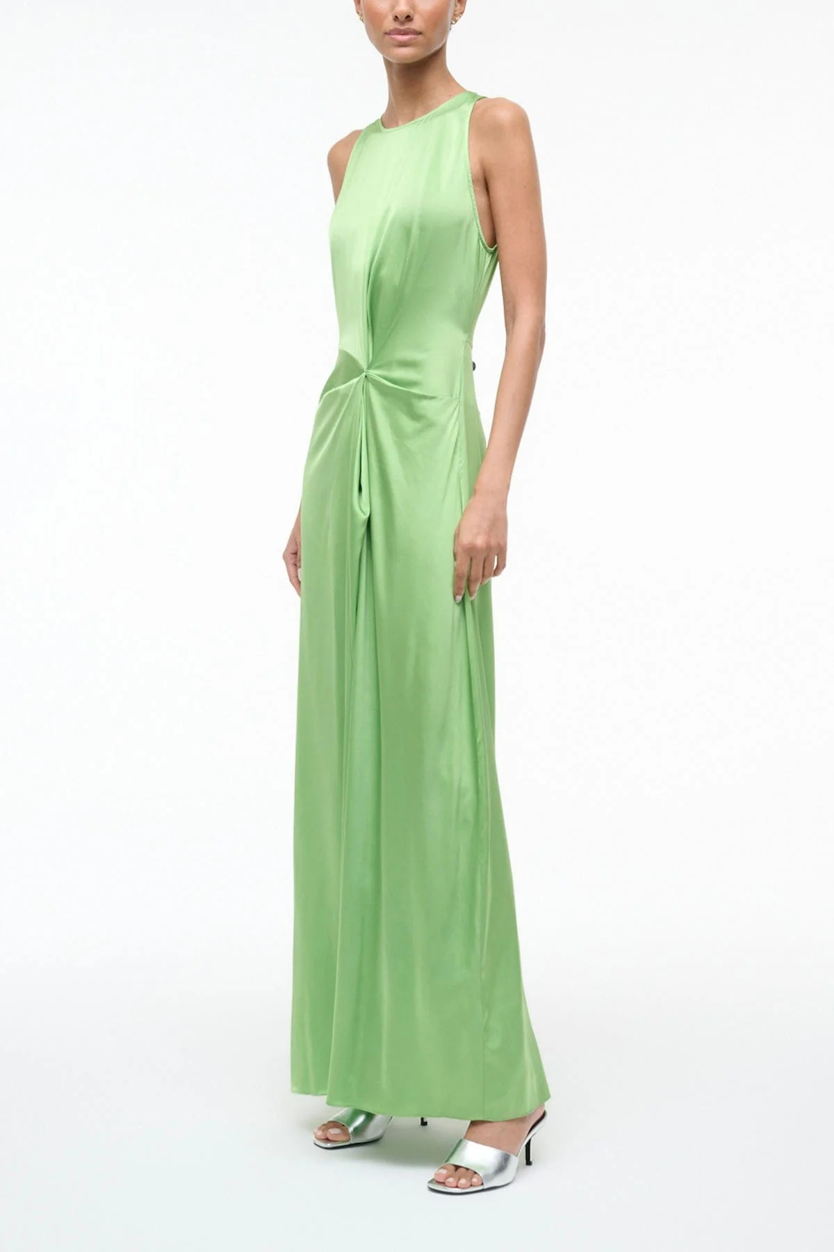 Jaelyn Silk Dress in Sprout - Image 3