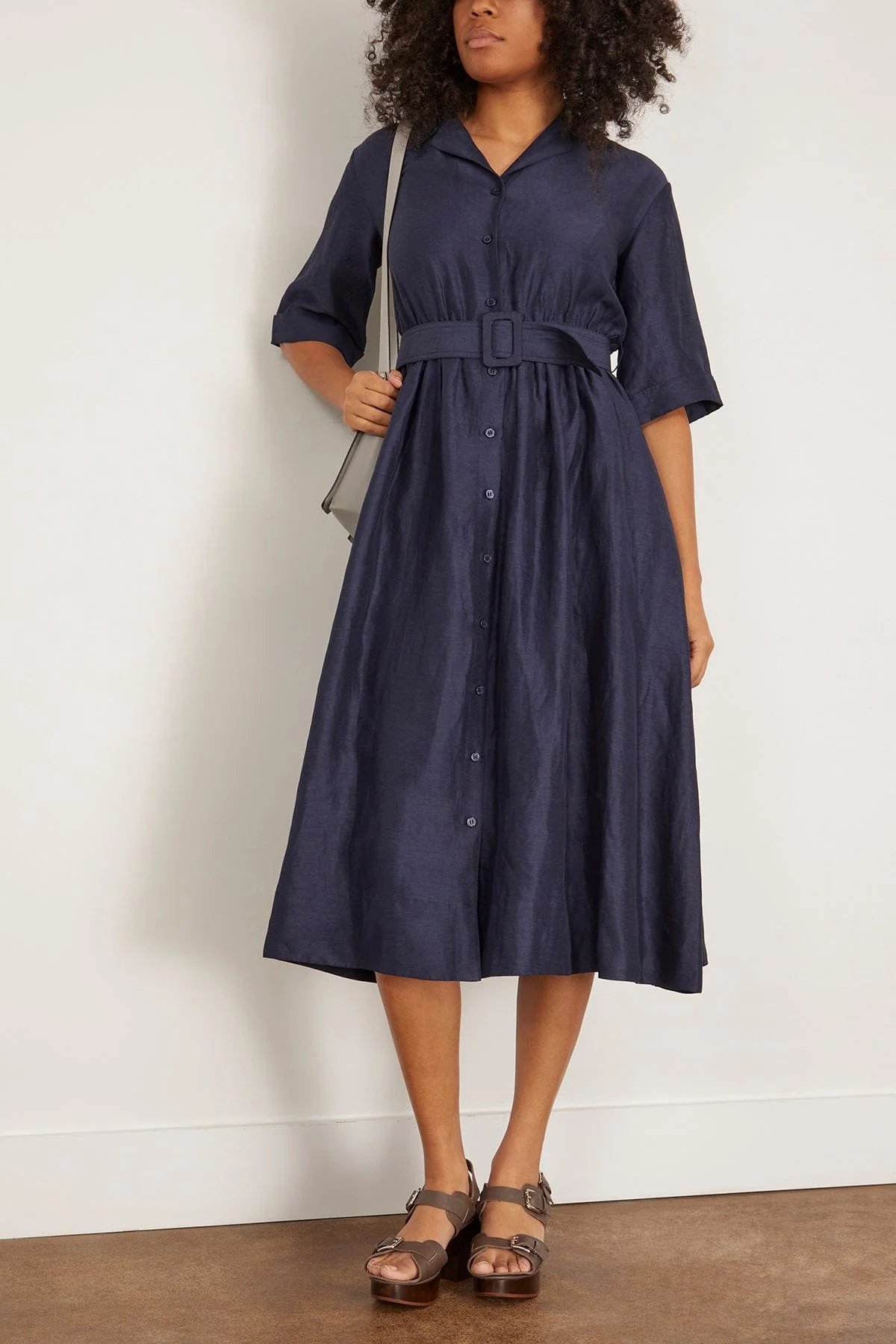 Jane Shirt Dress in Navy - Image 2
