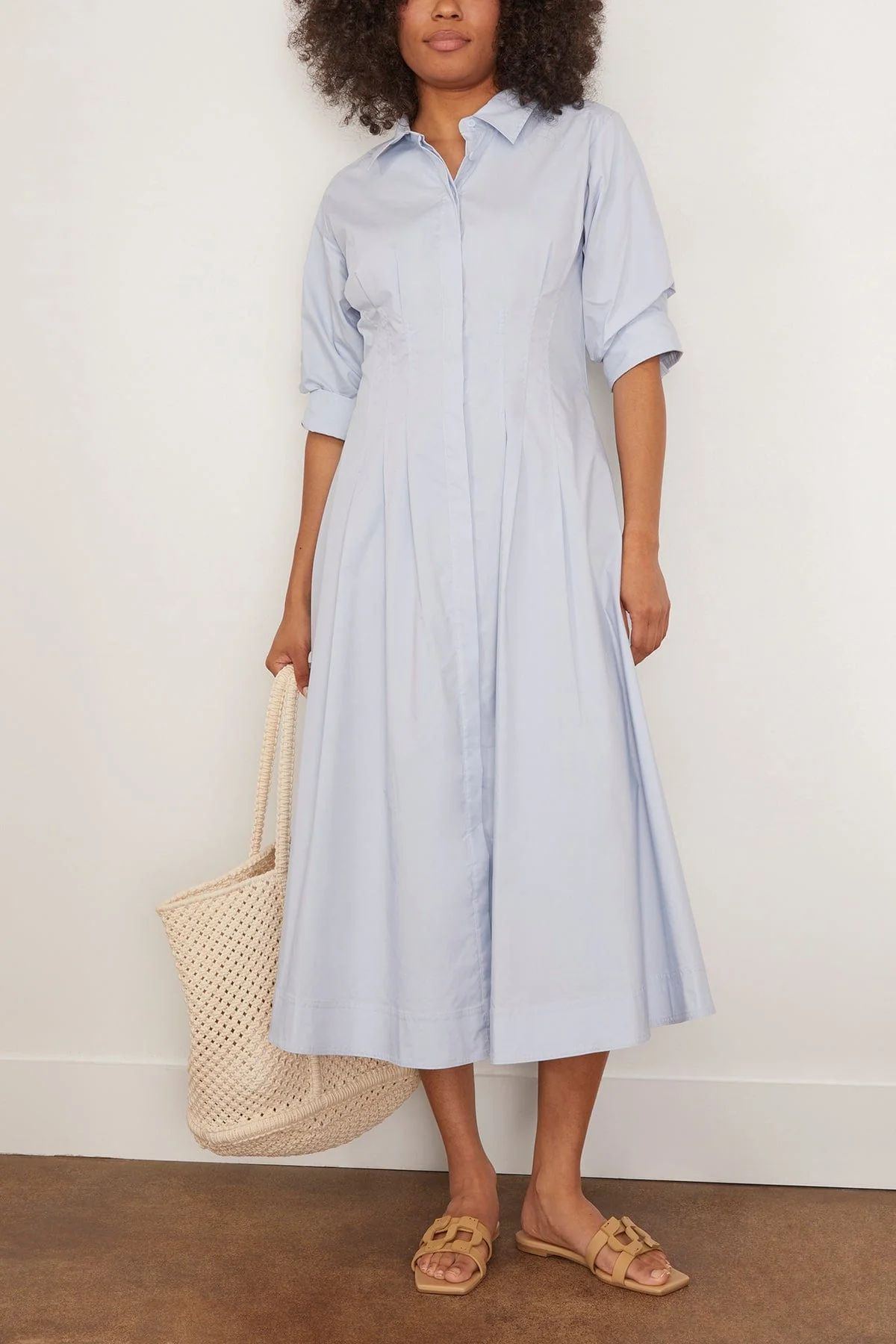 Jazz Pintuck Midi Dress in Periwinkle Sky (TS) - Image 2