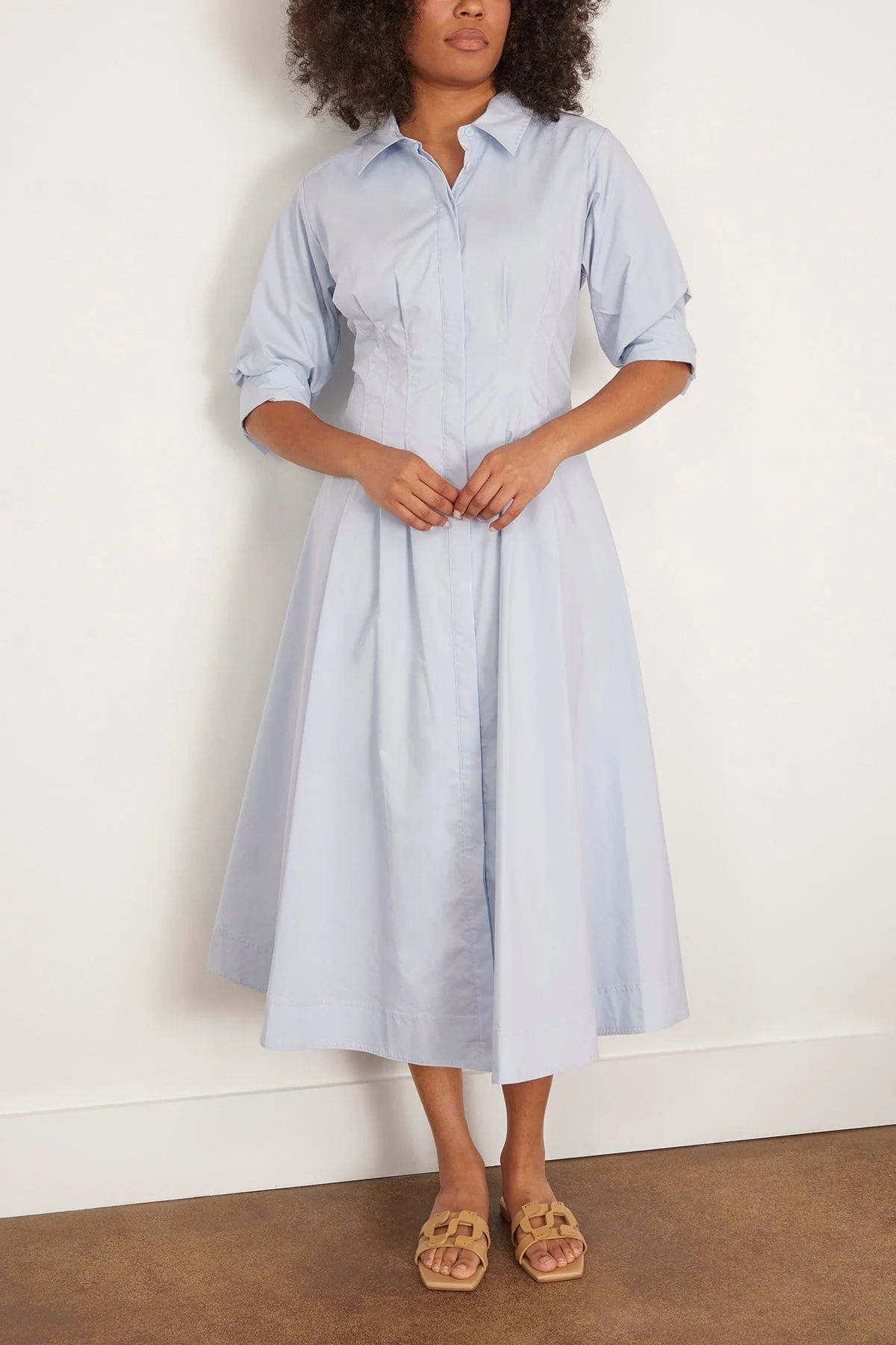 Jazz Pintuck Midi Dress in Periwinkle Sky (TS) - Image 3