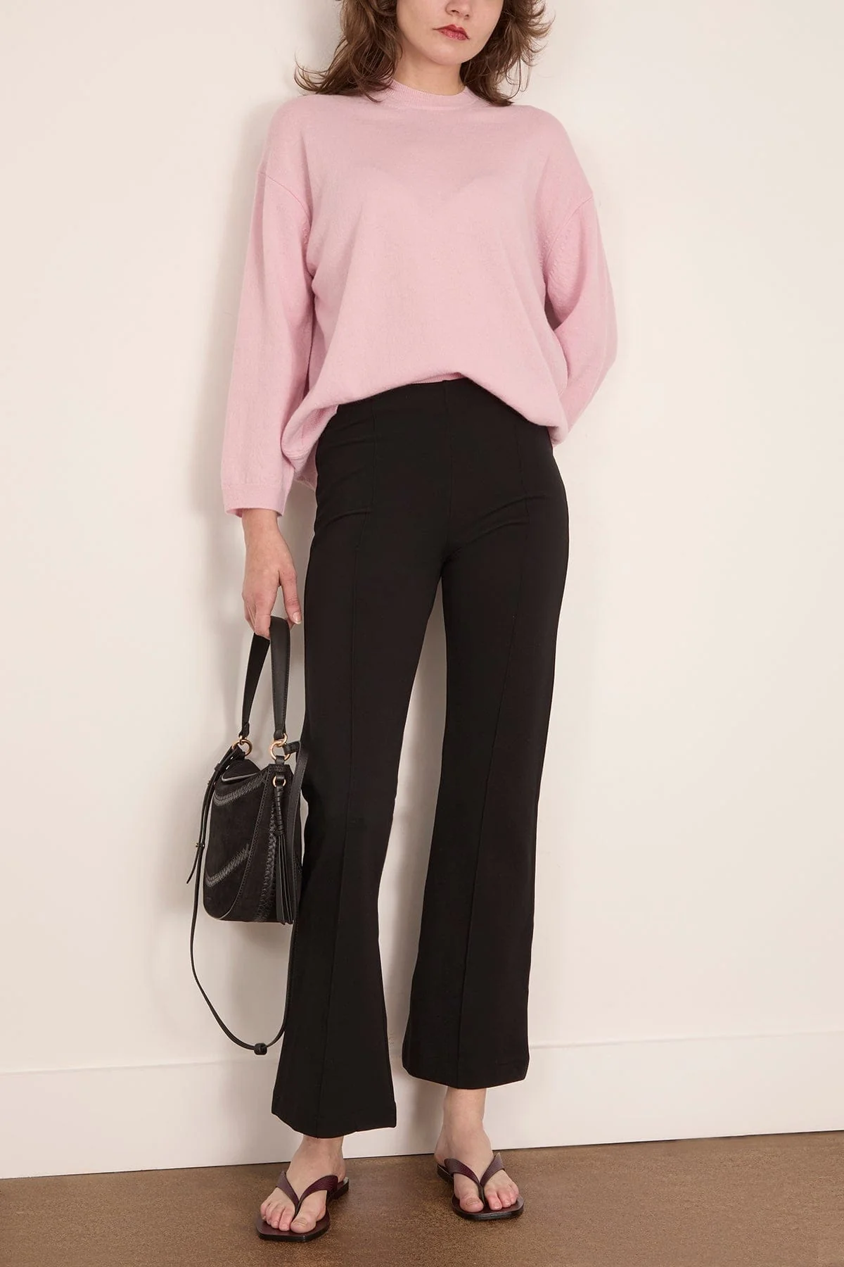 Jersey Cropped Leggings in Black - Image 2