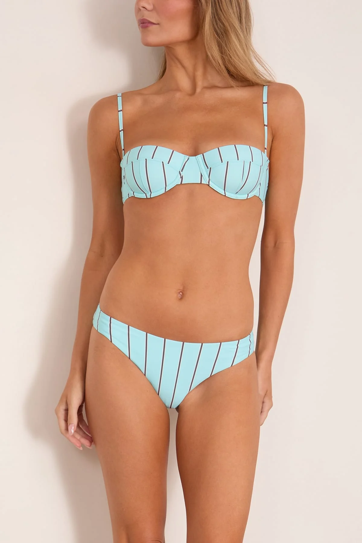 Jo Balconette Bikini Top in Pool Stripe - Image 3