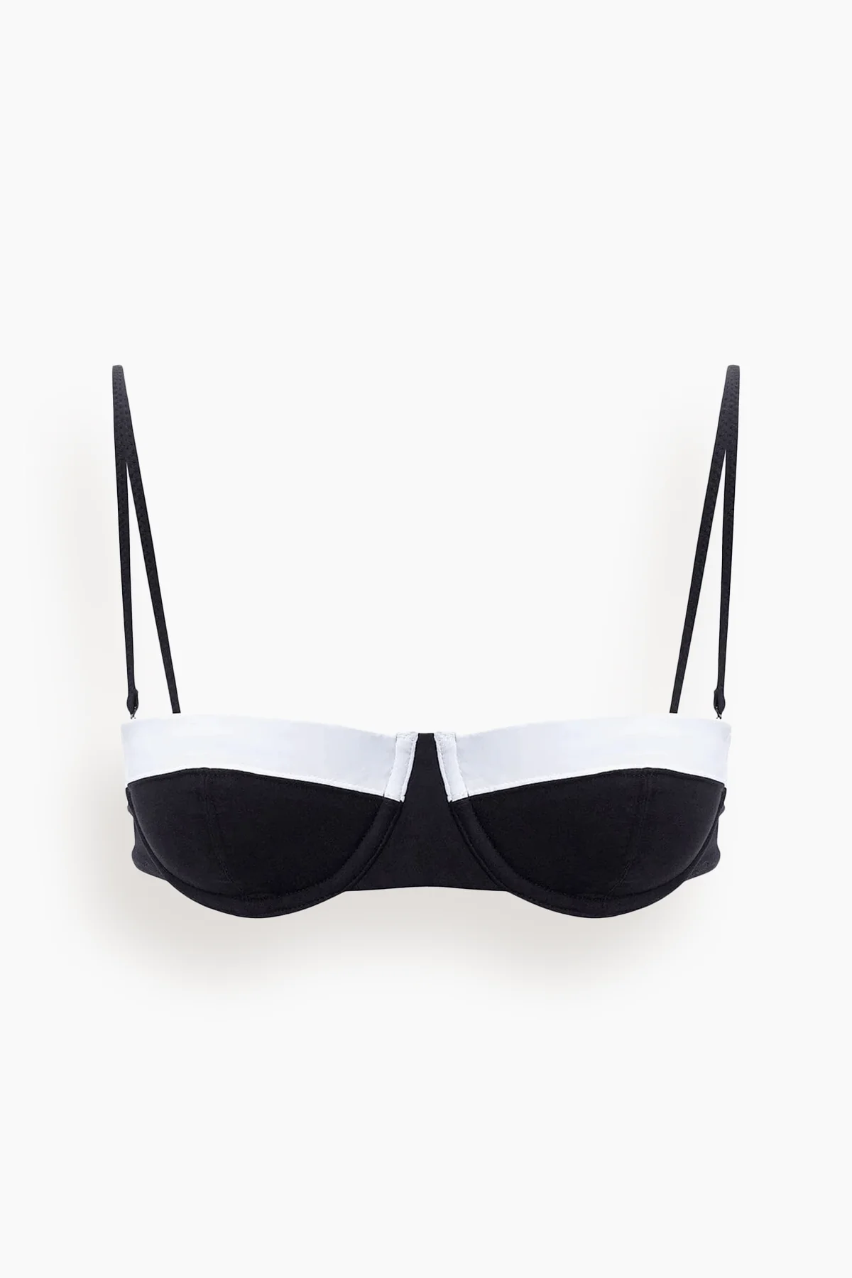 Jo Balconette Top in Black/White