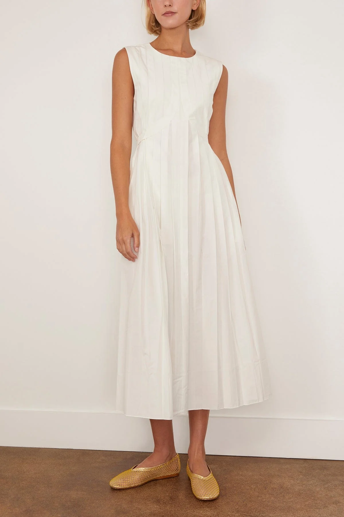 Judson Pleated Maxi Dress in Ivory - Image 3