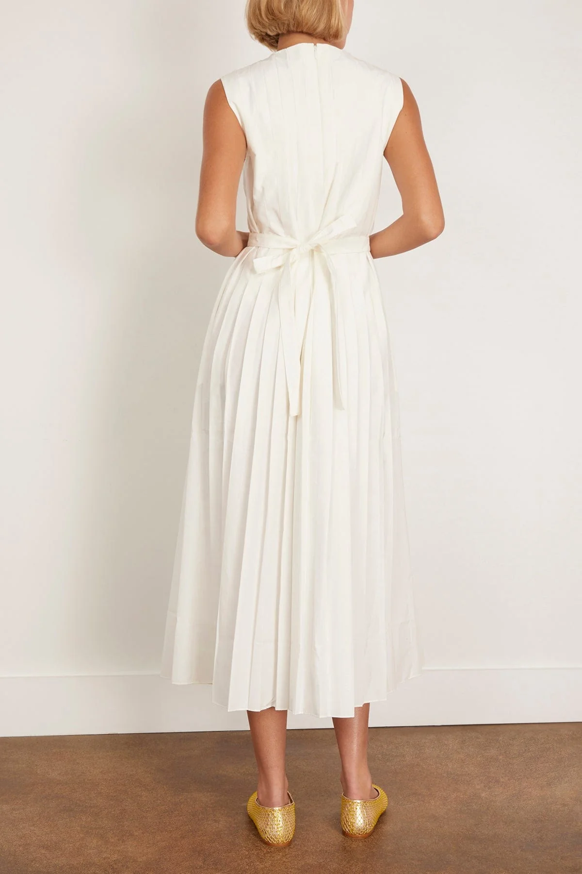 Judson Pleated Maxi Dress in Ivory - Image 4