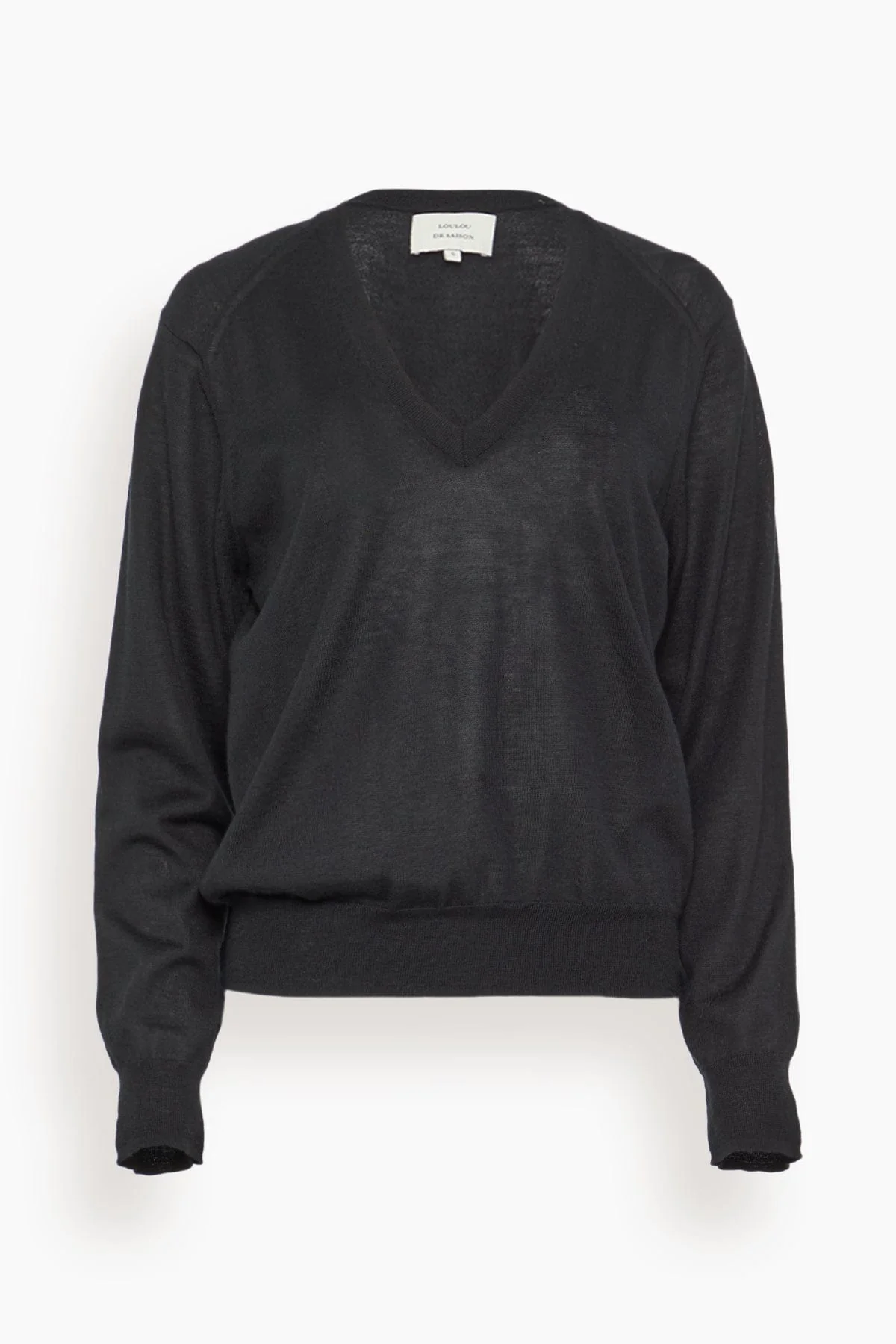 Julio V Neck Fine Knit Sweater in Black