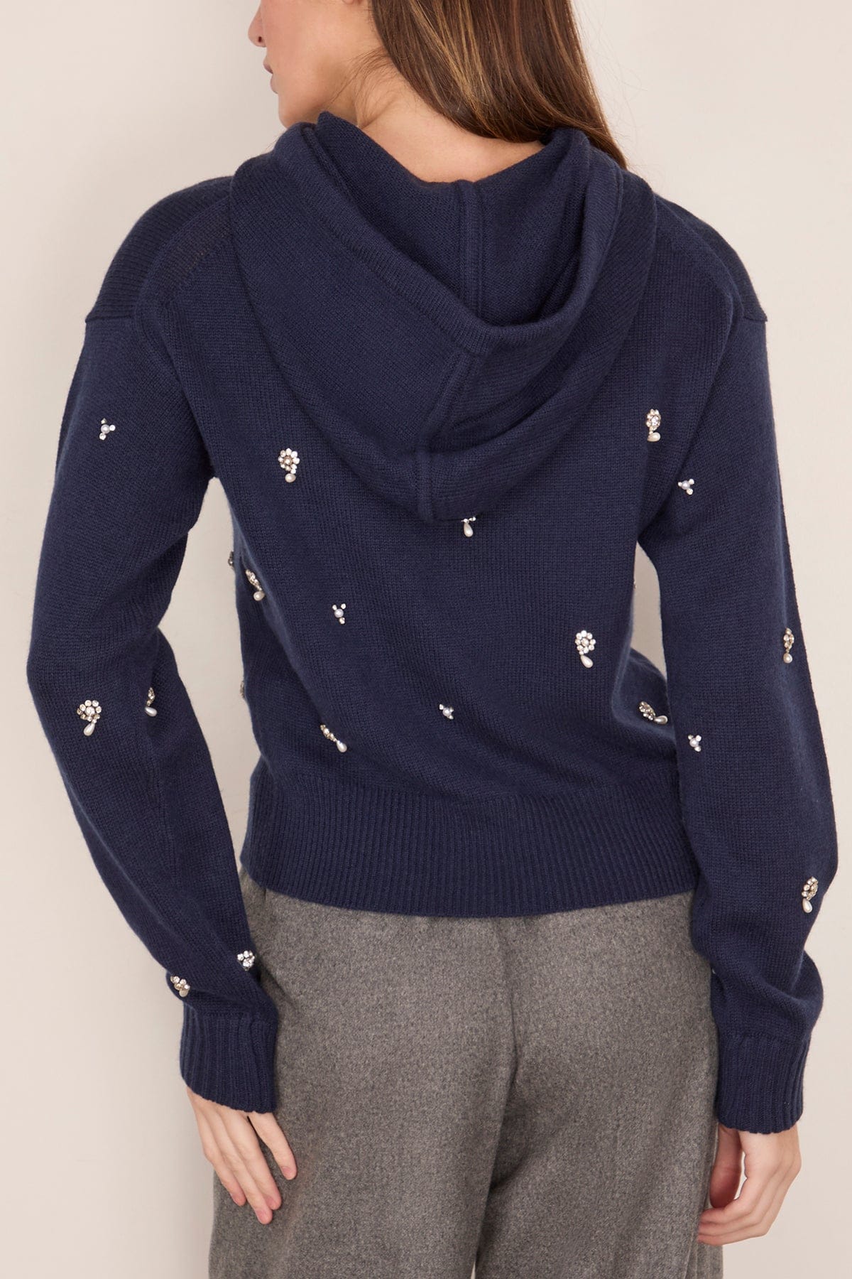 Karmen Embellished Hooded Top in Midnight - Image 4