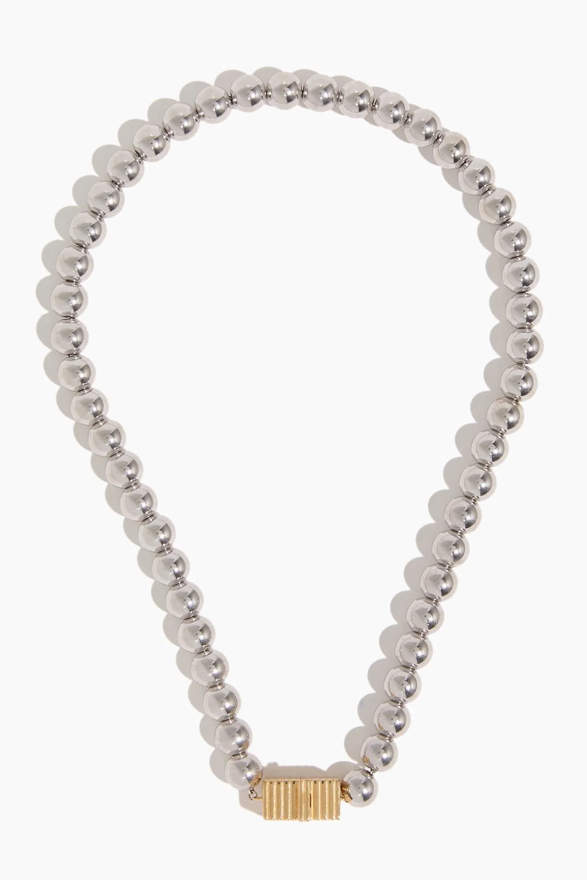 Kelly Metal Bead Necklace in Silver - Image 3