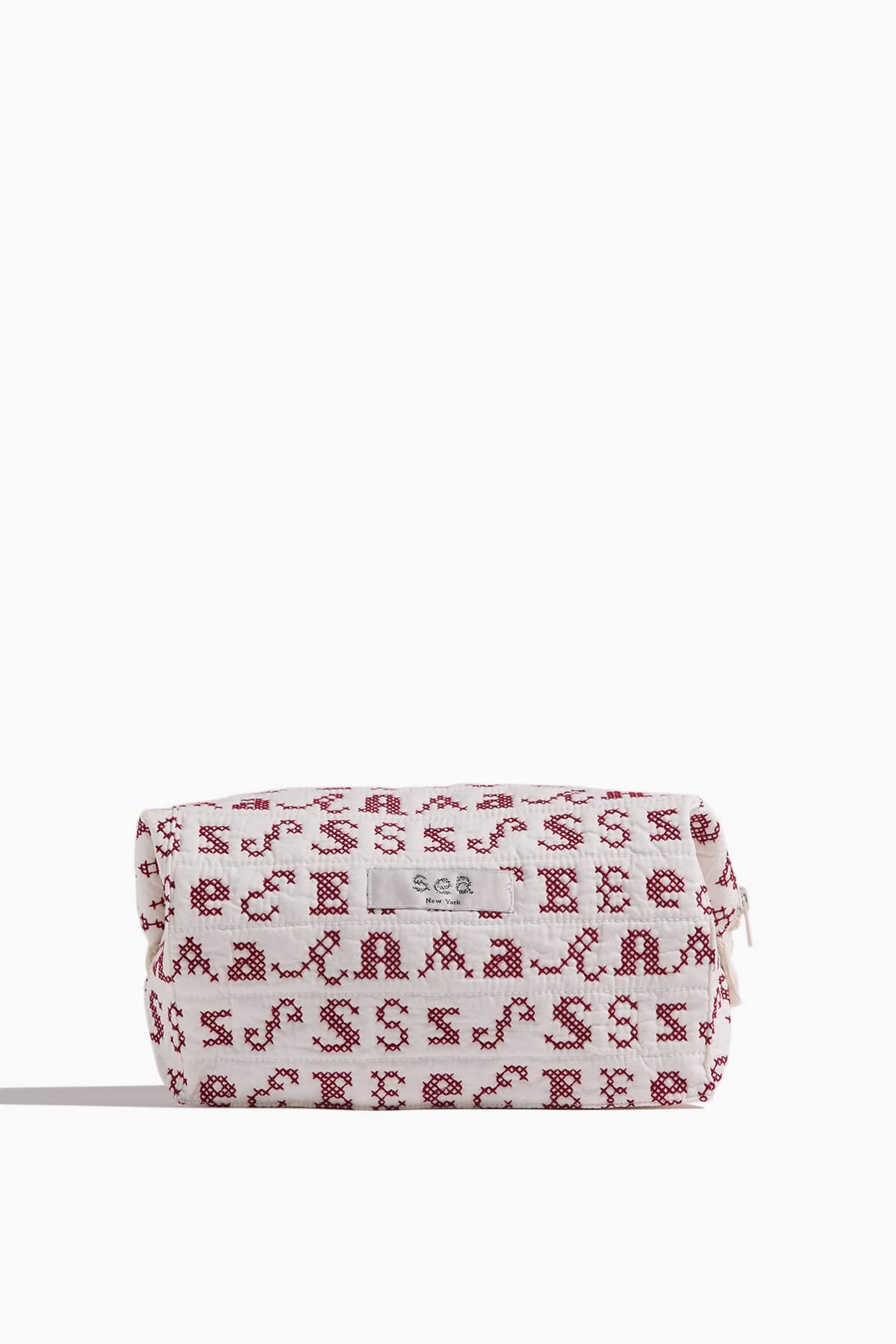Kit Embroidery Cosmetic Case in Cream
