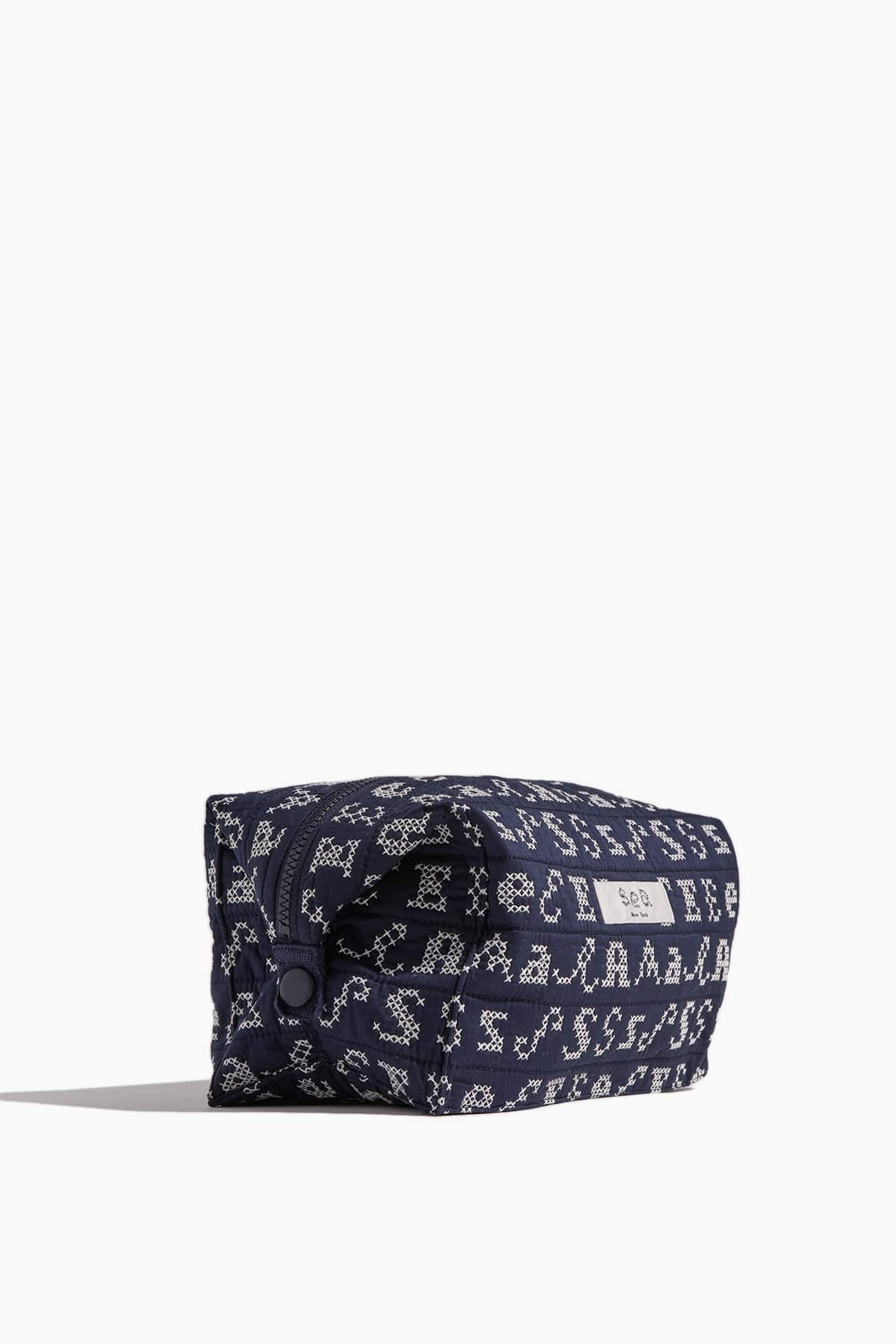 Kit Embroidery Cosmetic Case in Navy - Image 2