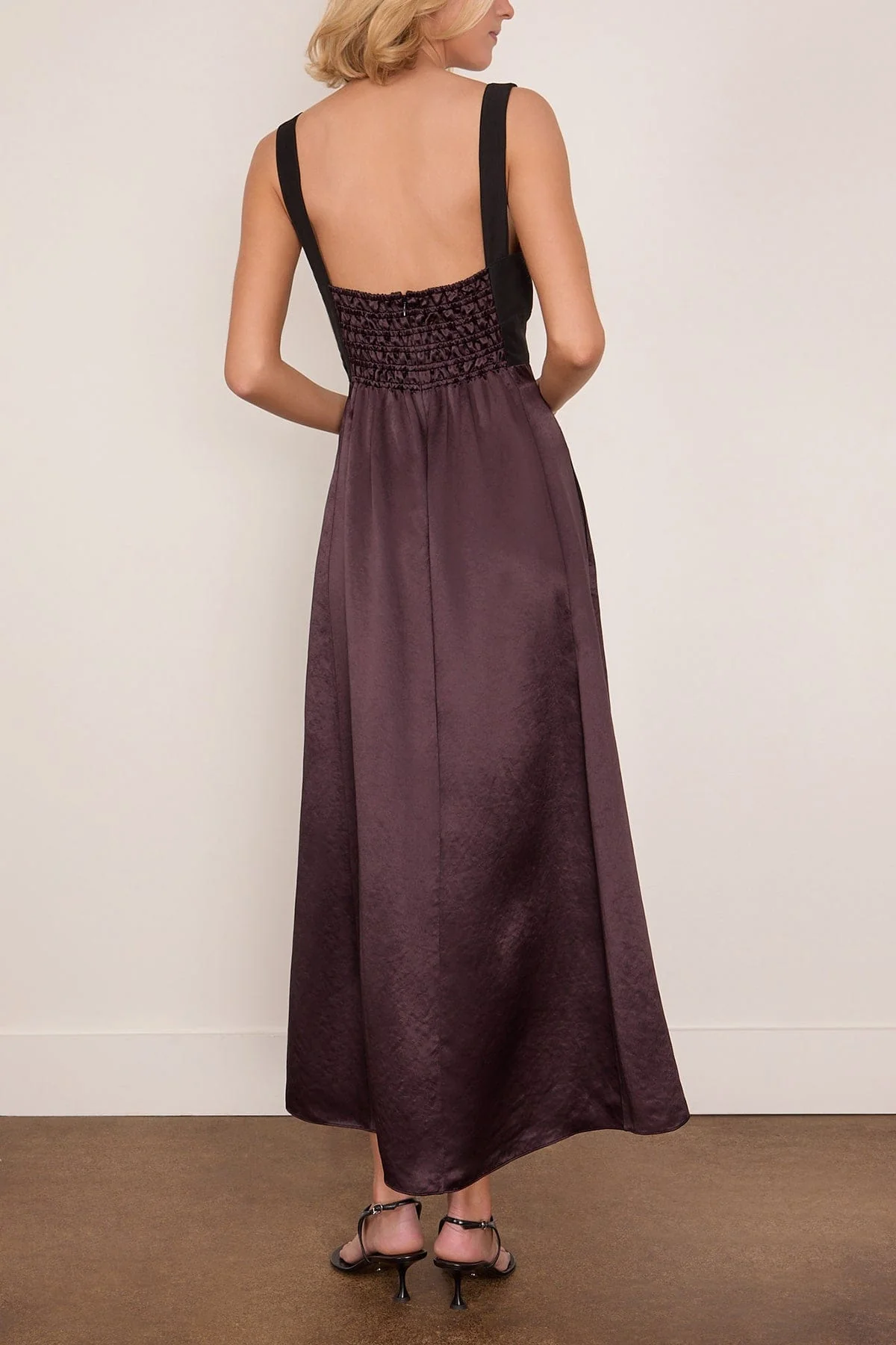 Lace Bustier Dress in Black/Plum - Image 4