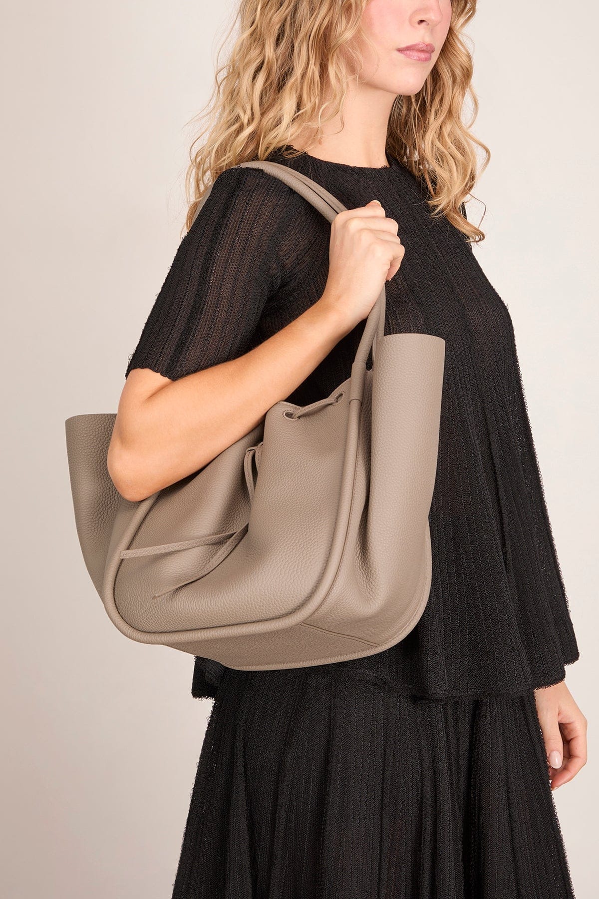 Large Ruched Tote in Slate - Image 2