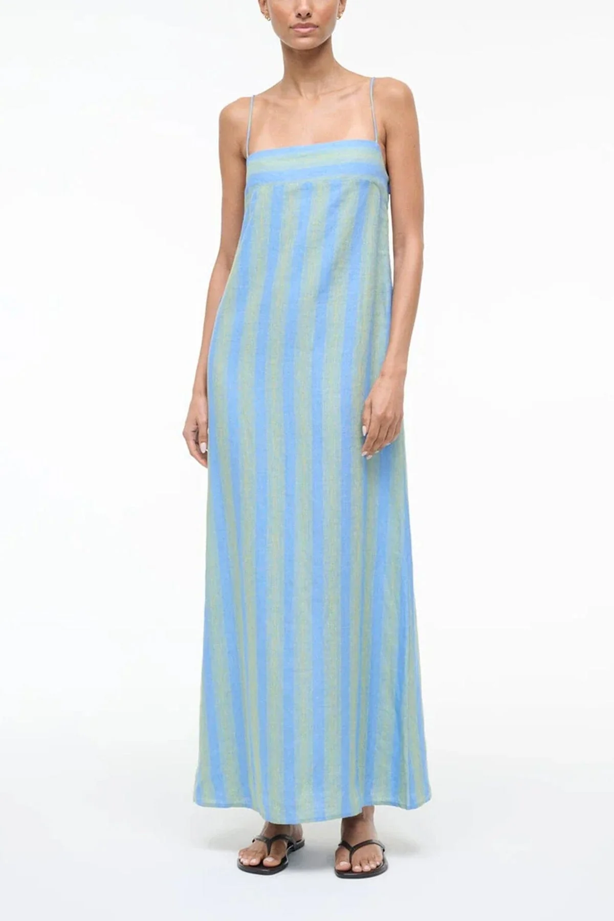 Laura Linen Dress in Seaport Stripe - Image 2