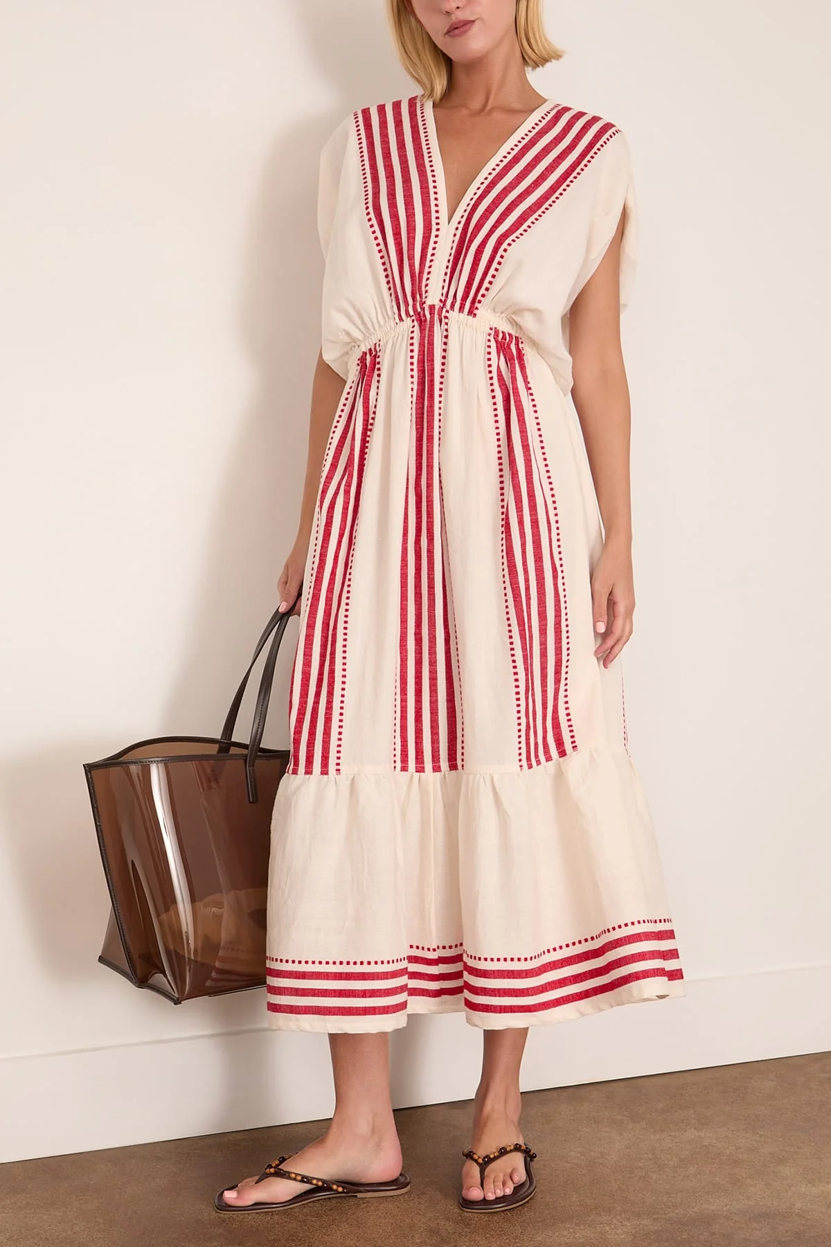 Leila Plunge Dress in Eshe Red - Image 2