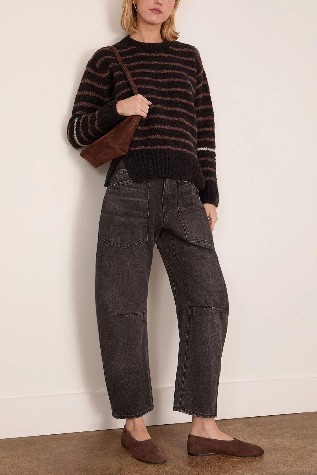 Leonie Sweater in Stripe Wool Black Multi - Image 2