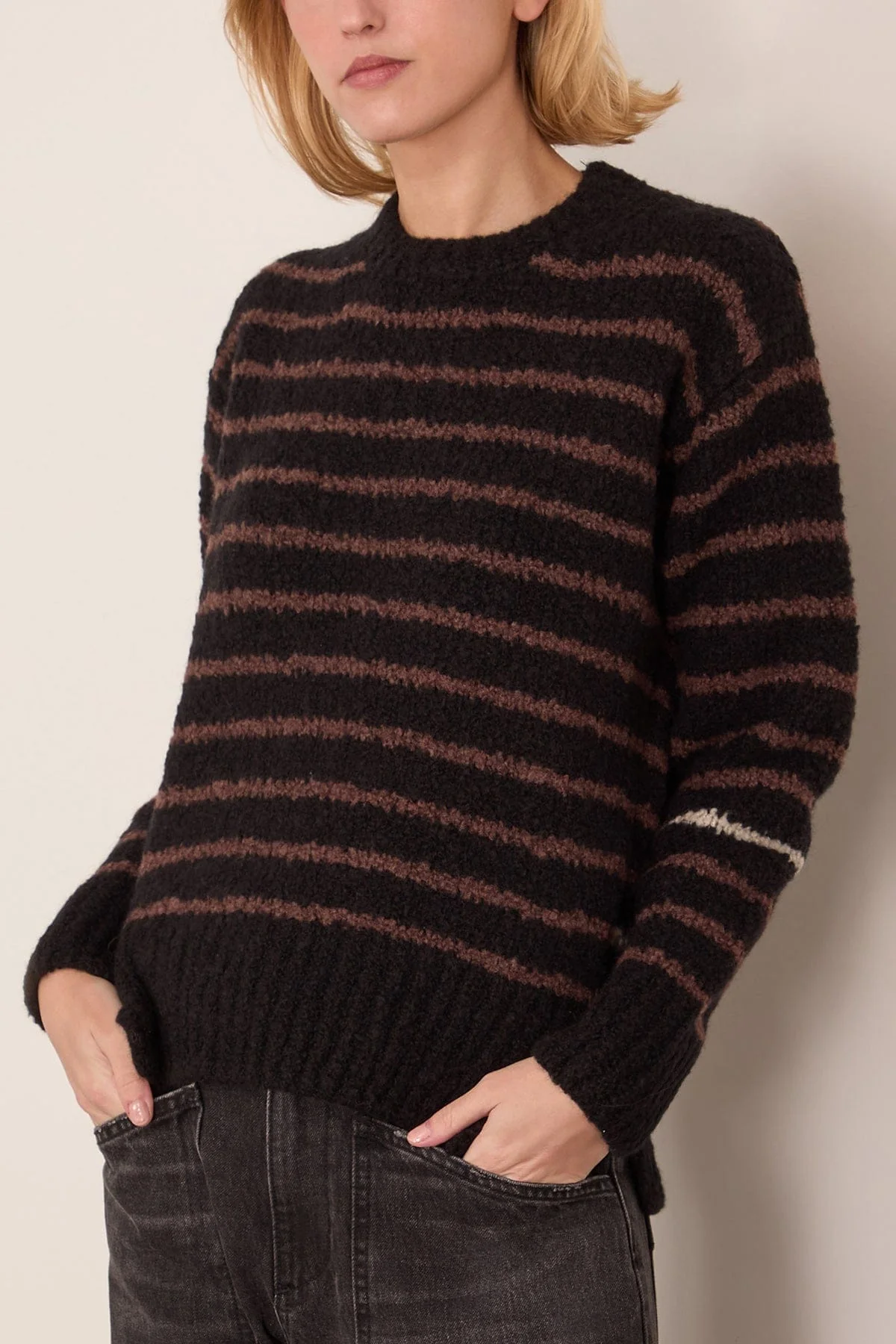 Leonie Sweater in Stripe Wool Black Multi - Image 3
