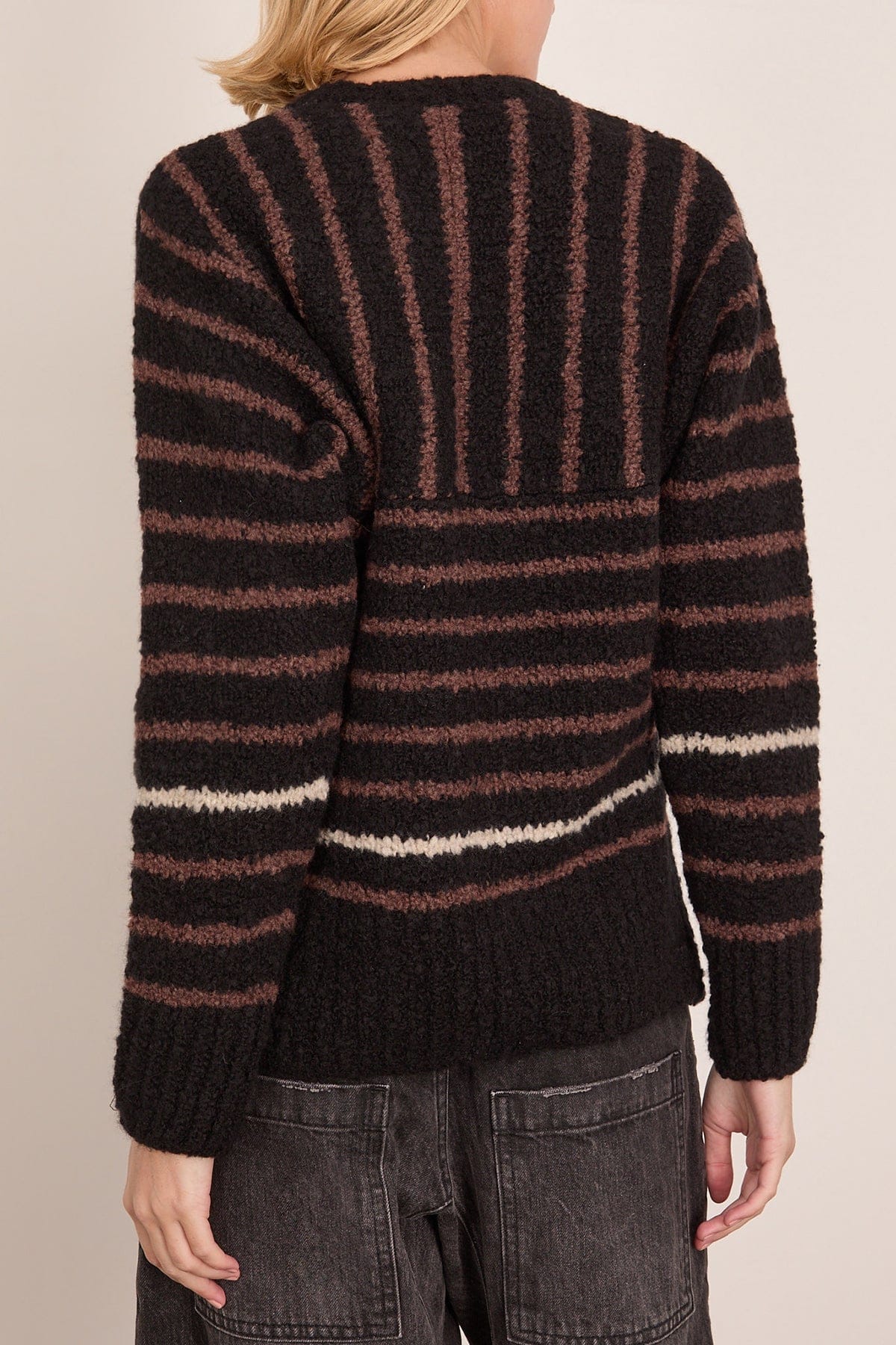 Leonie Sweater in Stripe Wool Black Multi - Image 4
