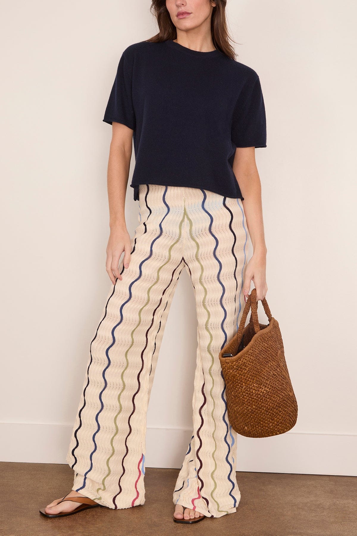 Lesley Knit Pant in Cream Multi - Image 2