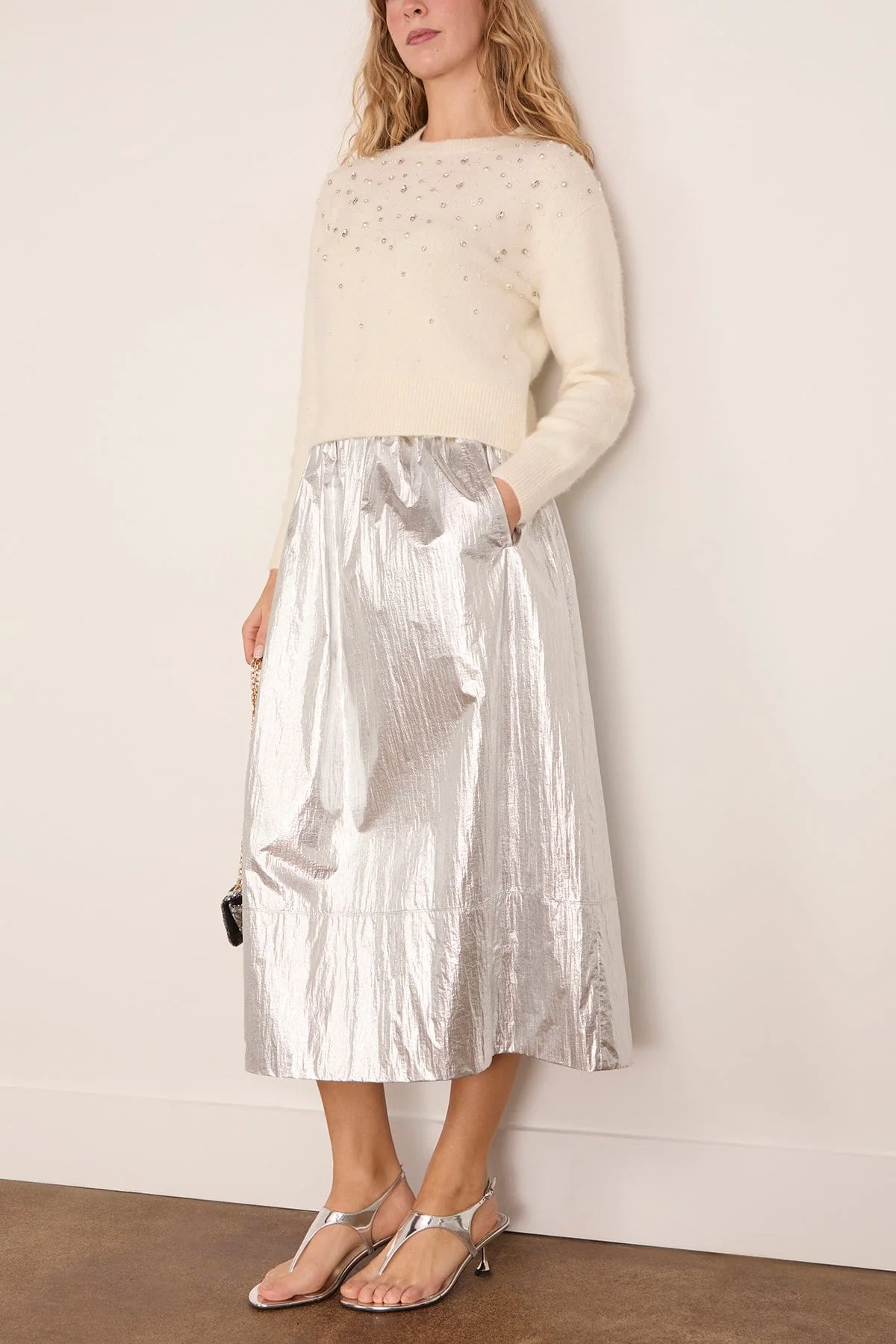 Lexia Embellished Sweater in Cream - Image 2