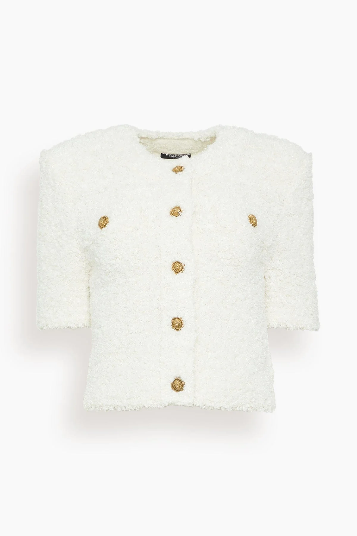 Light Knit Tweed Cardigan in White
