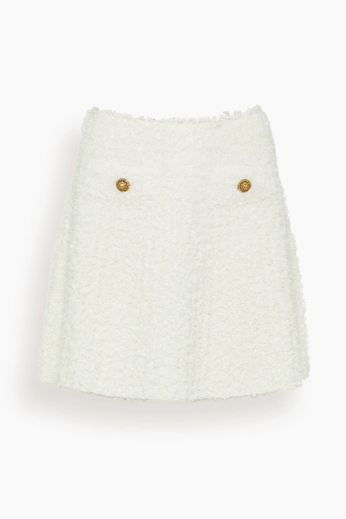 Light Knit Tweed Skirt in White