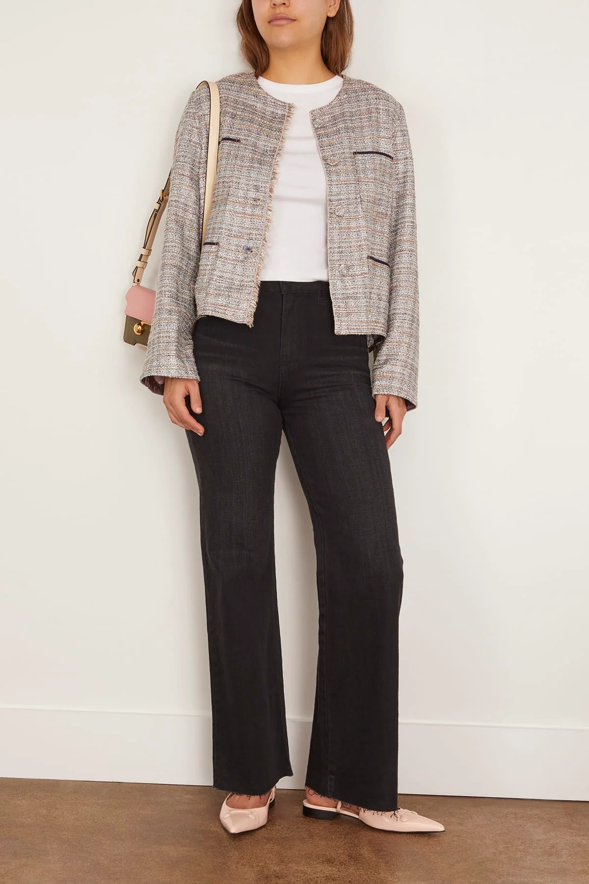 Light Natte Lurex Deconstructed Jacket in Notte - Image 2