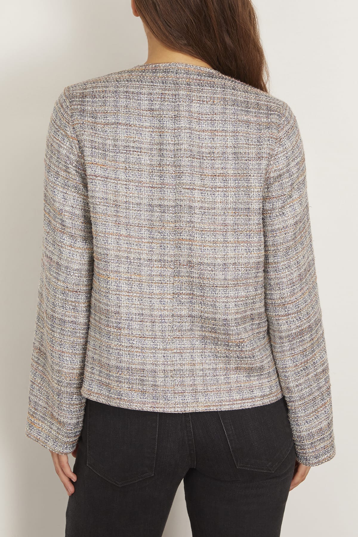Light Natte Lurex Deconstructed Jacket in Notte - Image 4