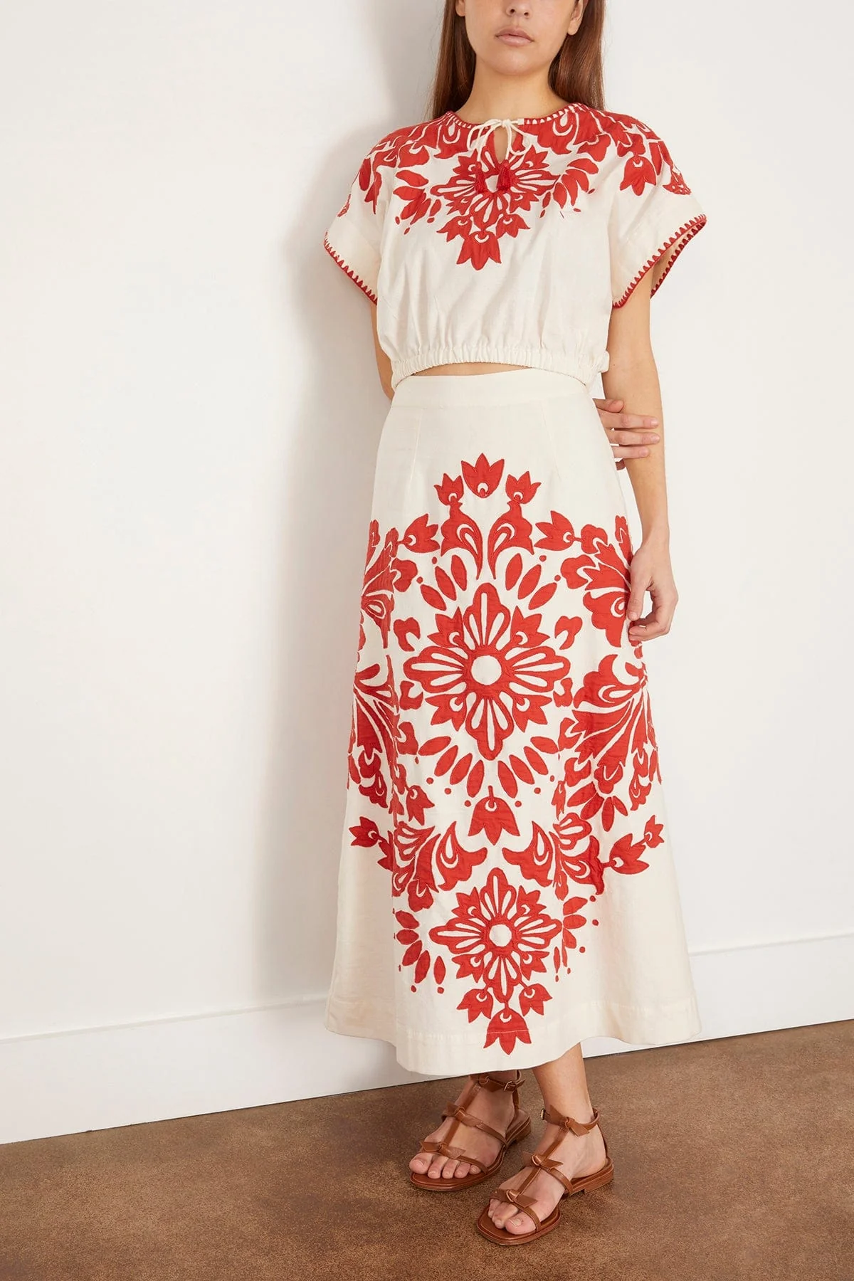 Liliana Applique Top in Red - Image 2