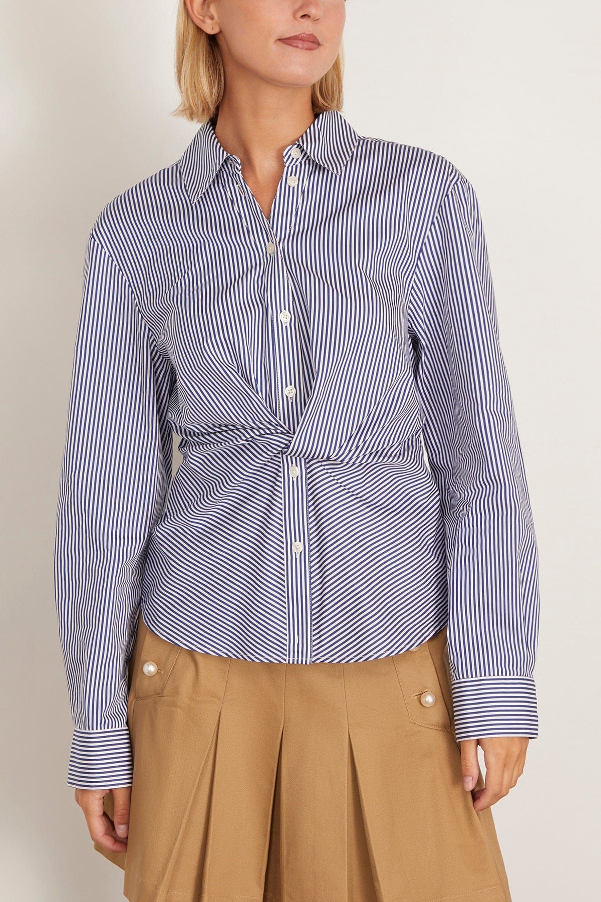 Long Sleeve Oakley Top in Blue/Optic White - Image 3