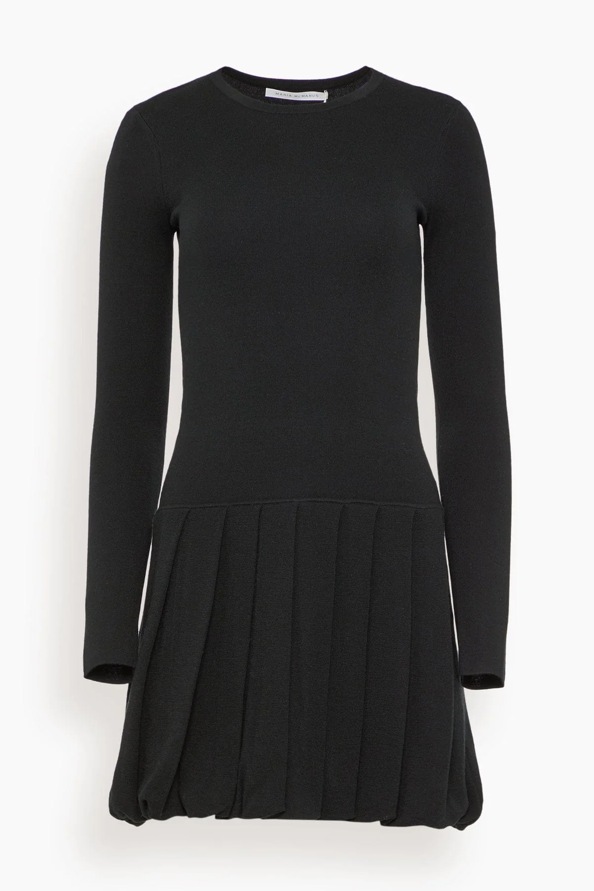 Long Sleeve Ruched Dress in Black