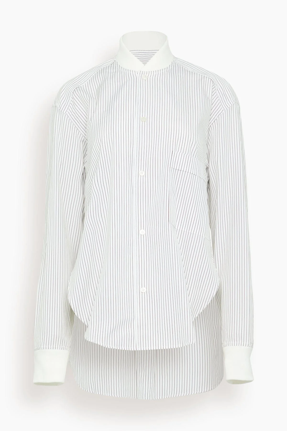 Long Sleeve Shirt in Brown/White Stripe