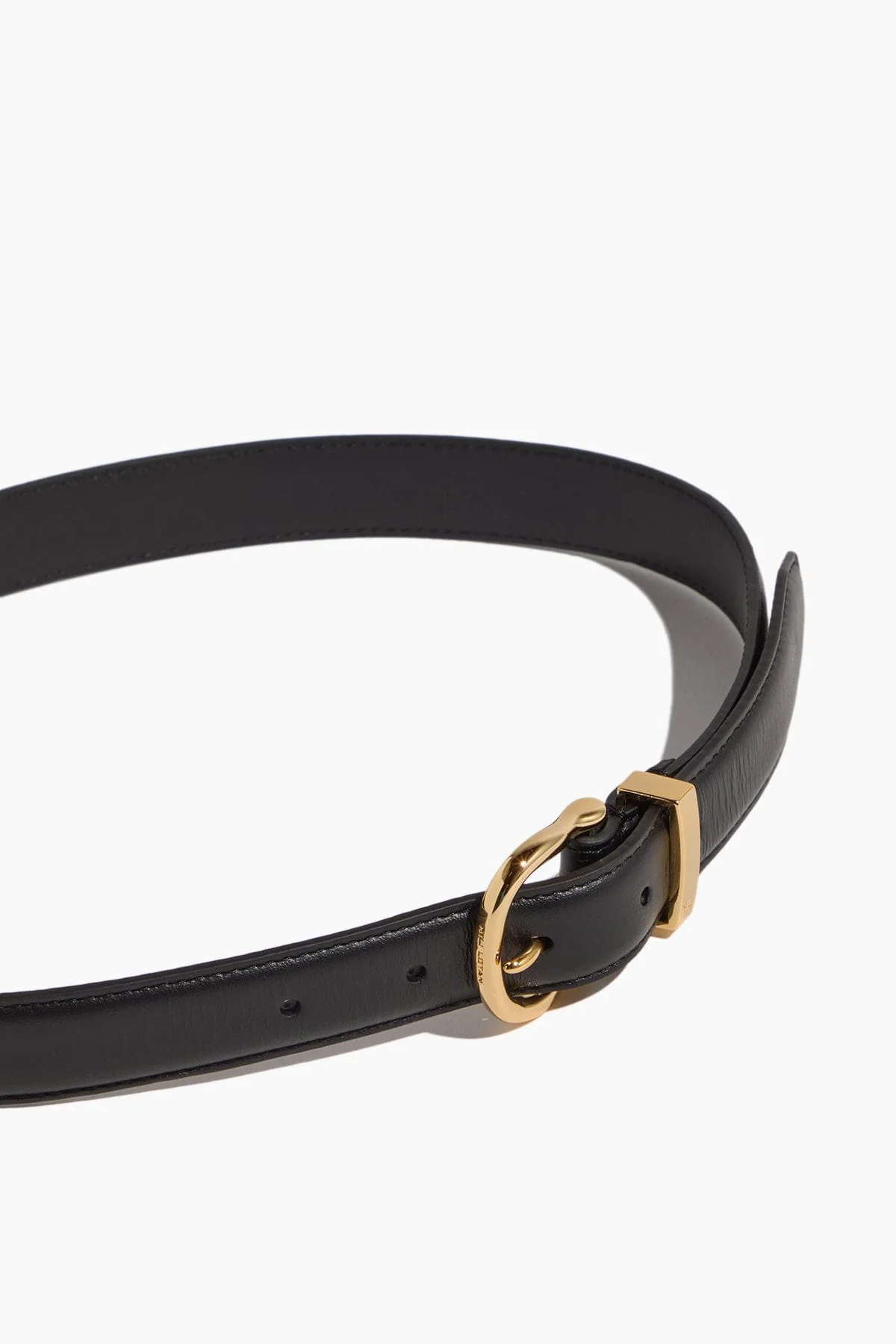 Louise Belt in Black with Shiny Brass Buckle - Image 3