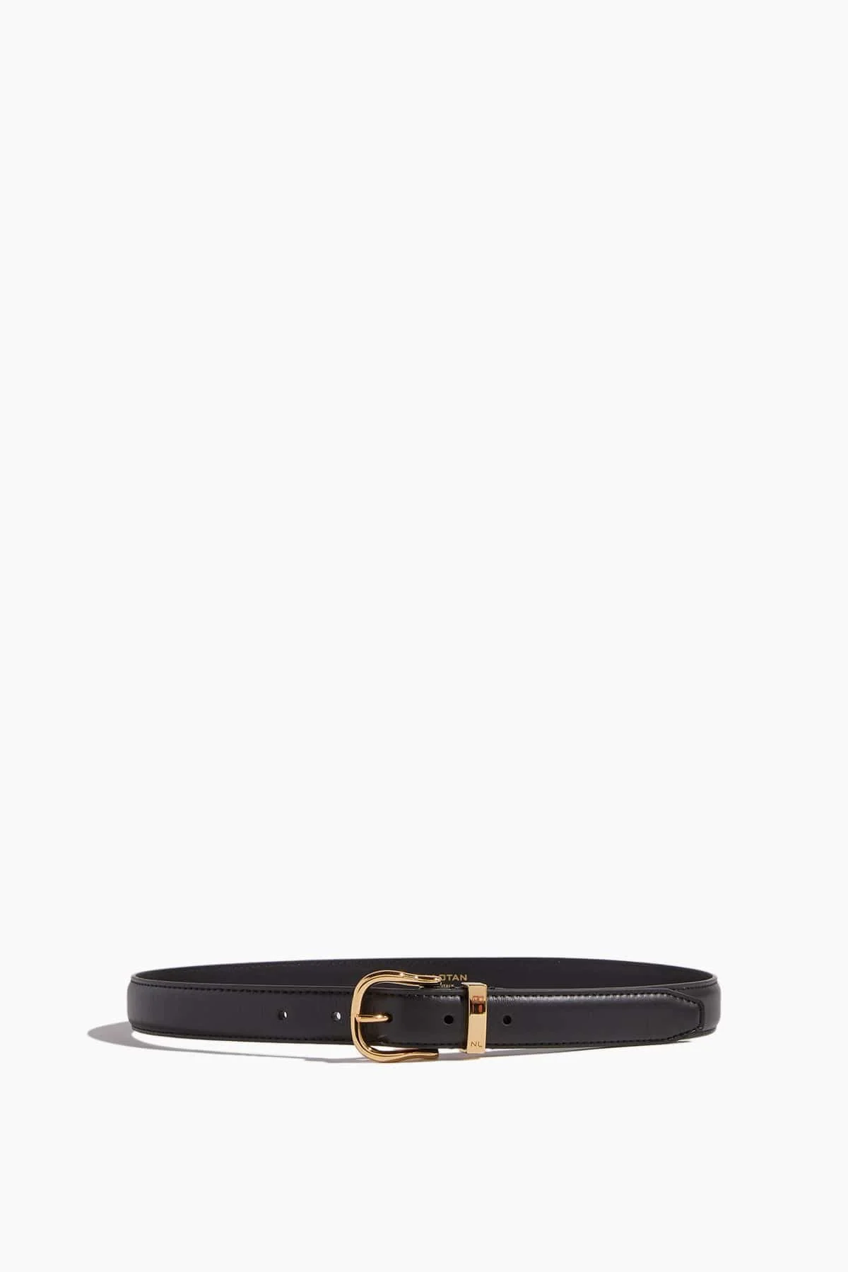 Louise Belt in Black with Shiny Brass Buckle - Image 4