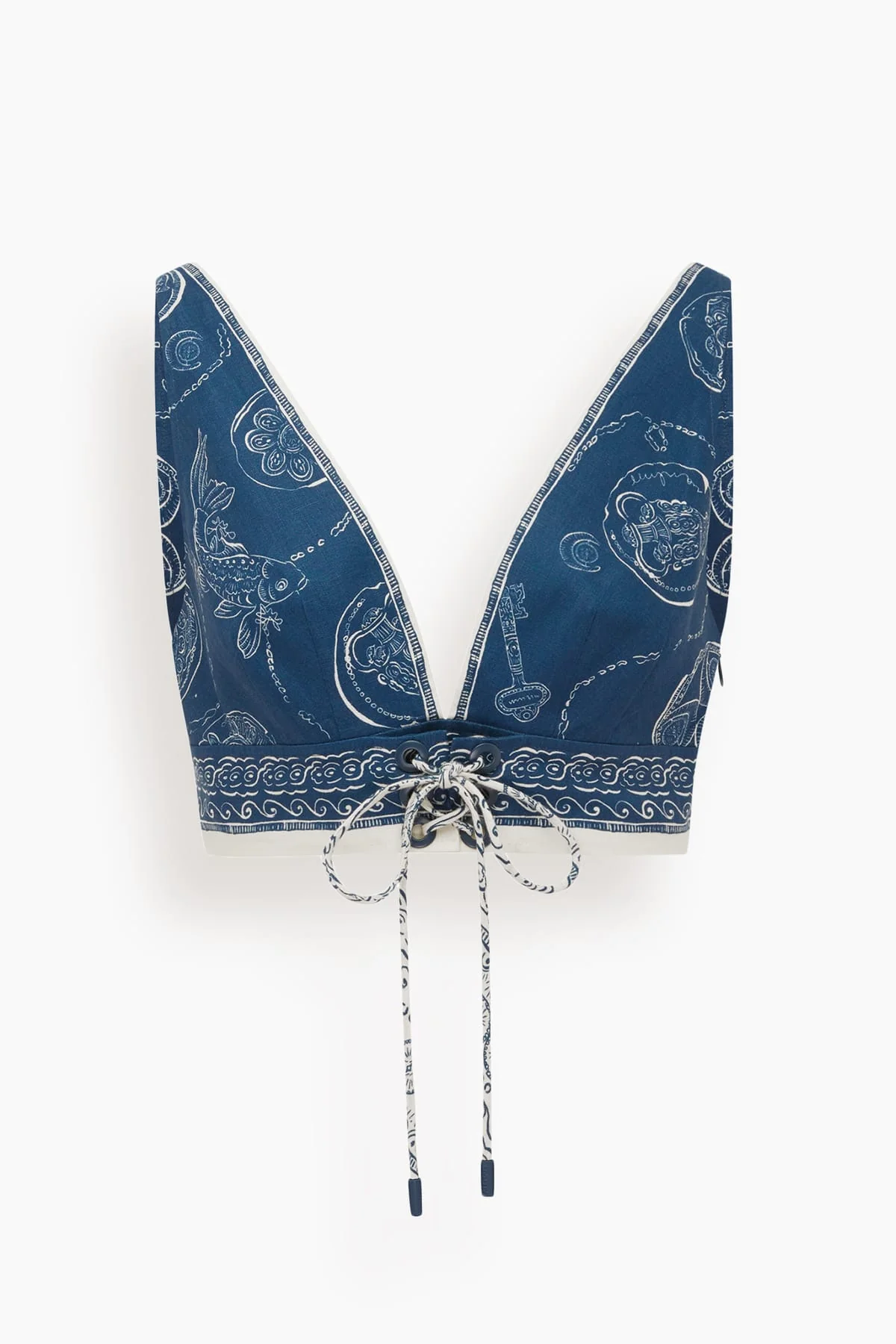 Lucky Lace Up Bralette in Blue