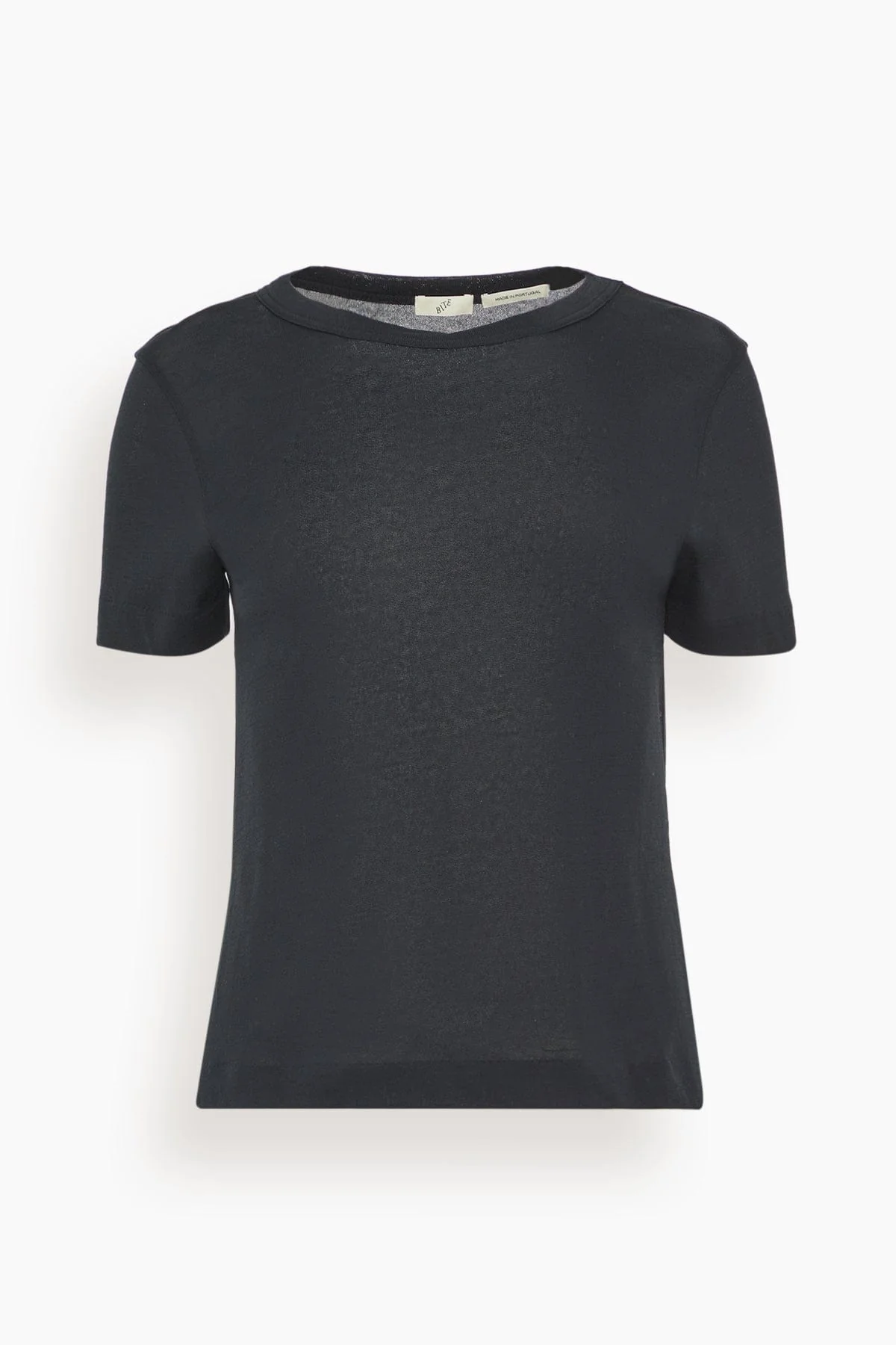 Lumina Organic Cotton Sheer Tee in Black