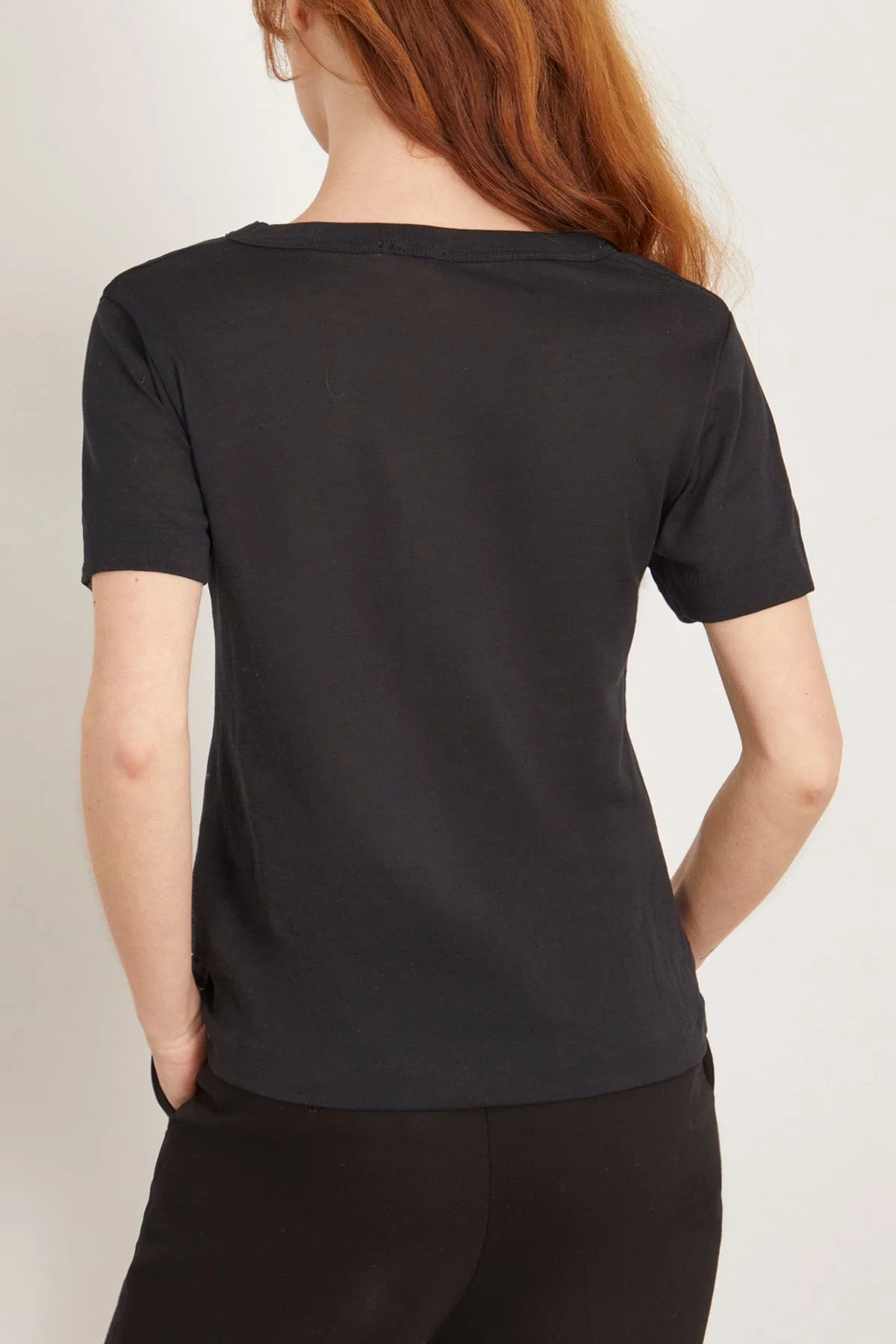 Lumina Organic Cotton Sheer Tee in Black - Image 4