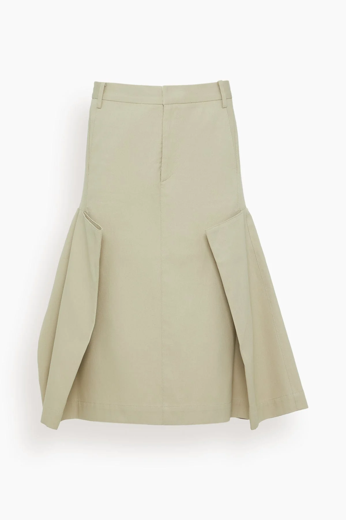 Luxe Spring Tucked Pleat Skirt in Taupe
