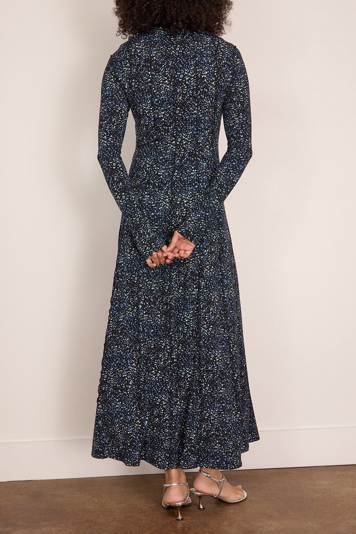 Mabel Dress in Cheetah Jersey Navy Multi - Image 4