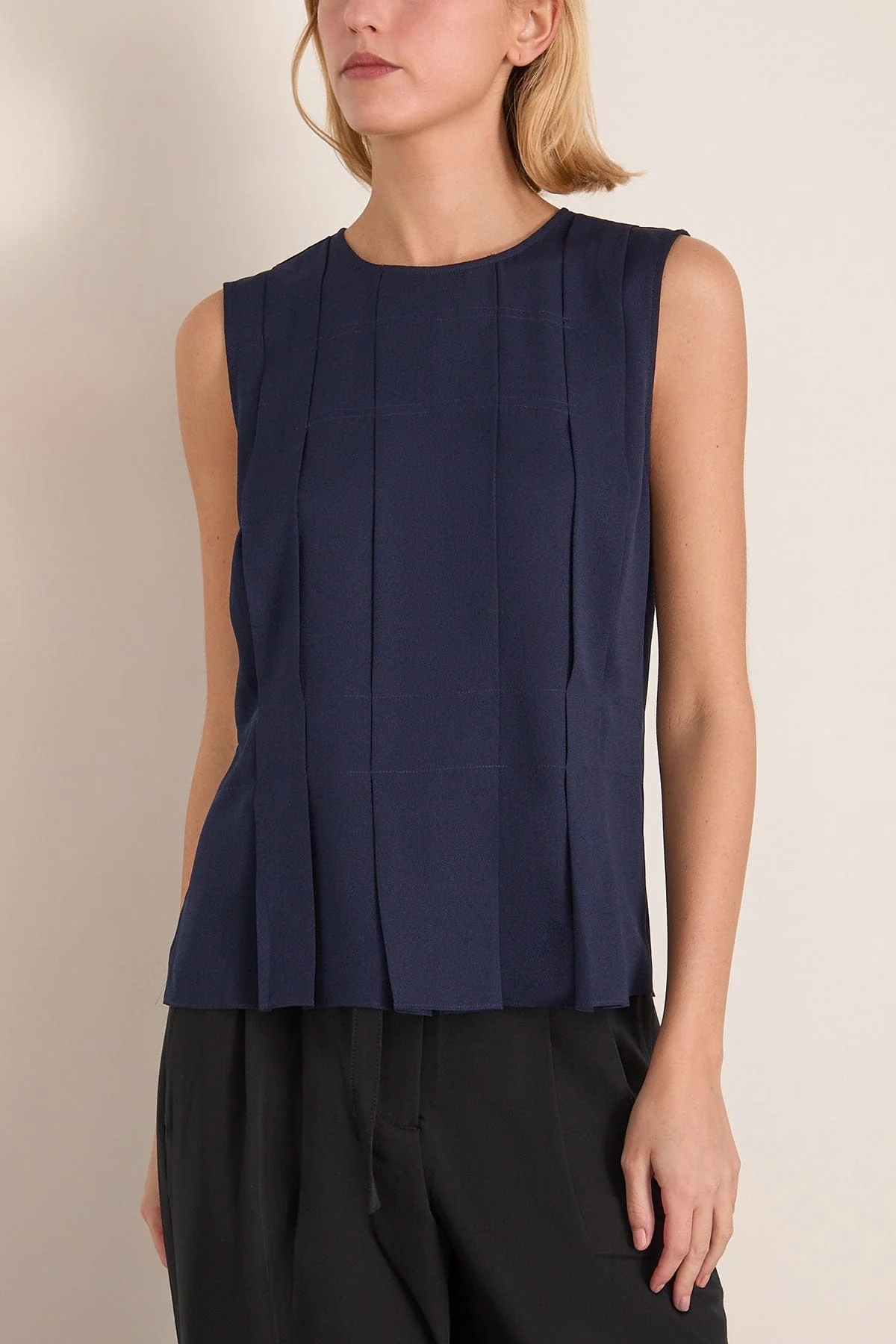 Makayla Top in Open Weave Flou Navy - Image 3