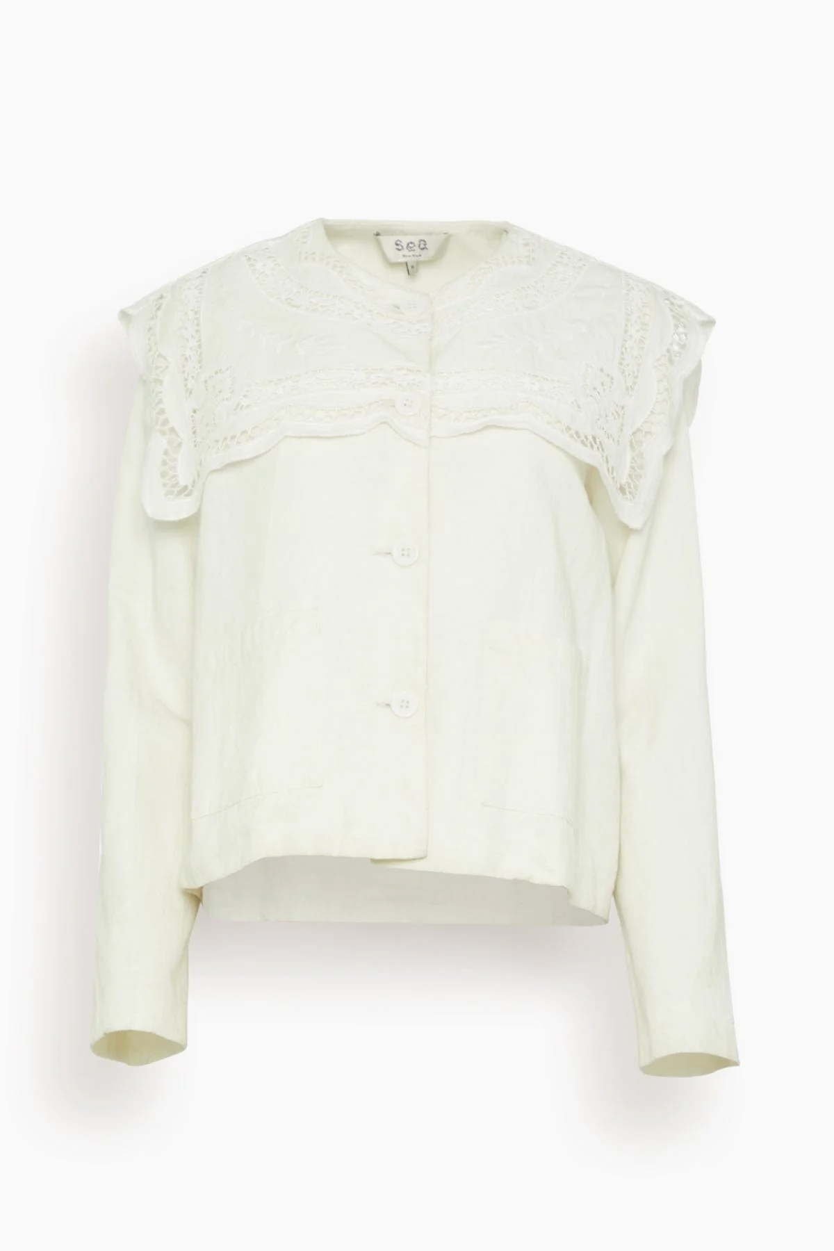 Marie Embroidery Jacket in White