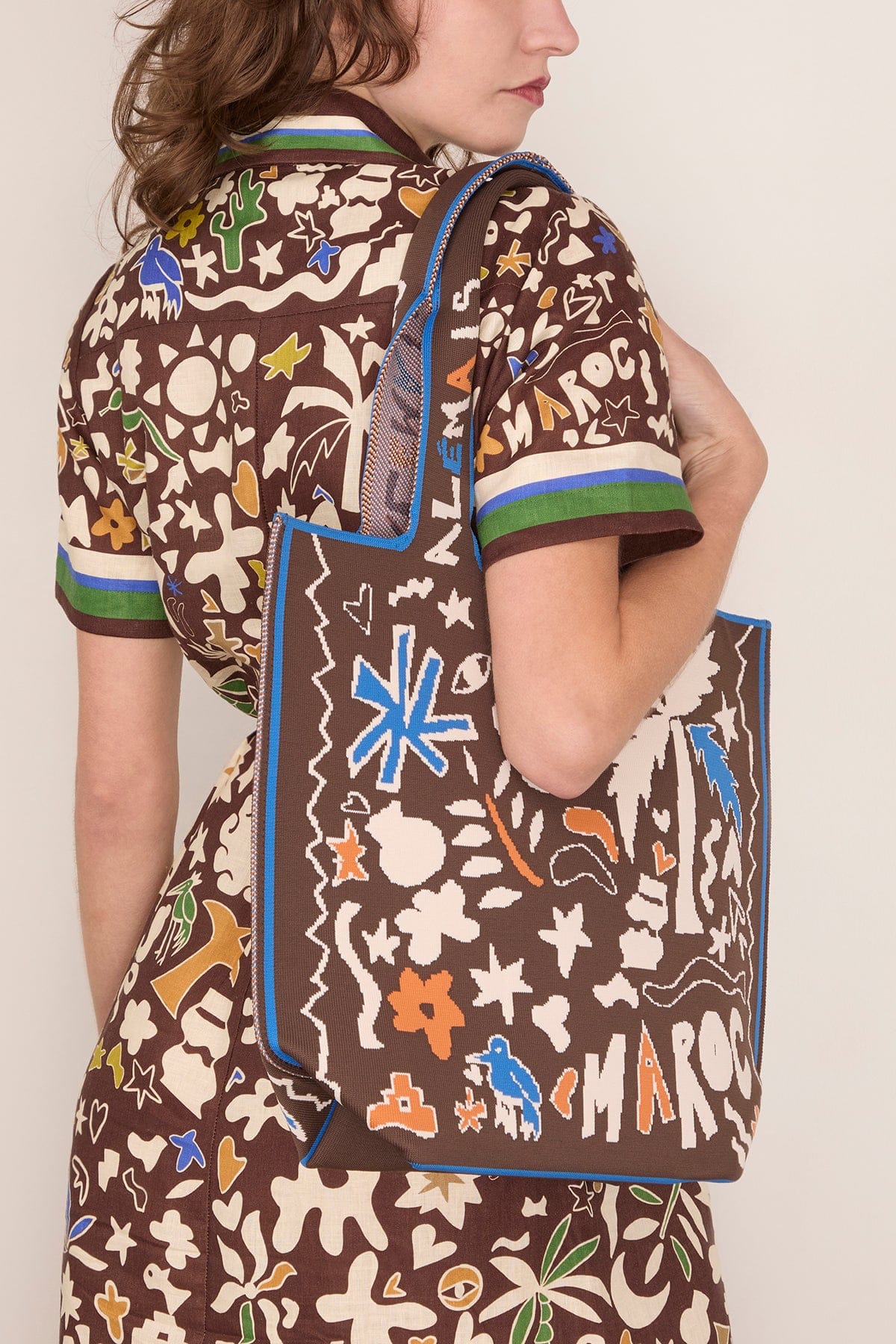 Maroc Jacquard Shopper Tote in Multi - Image 2