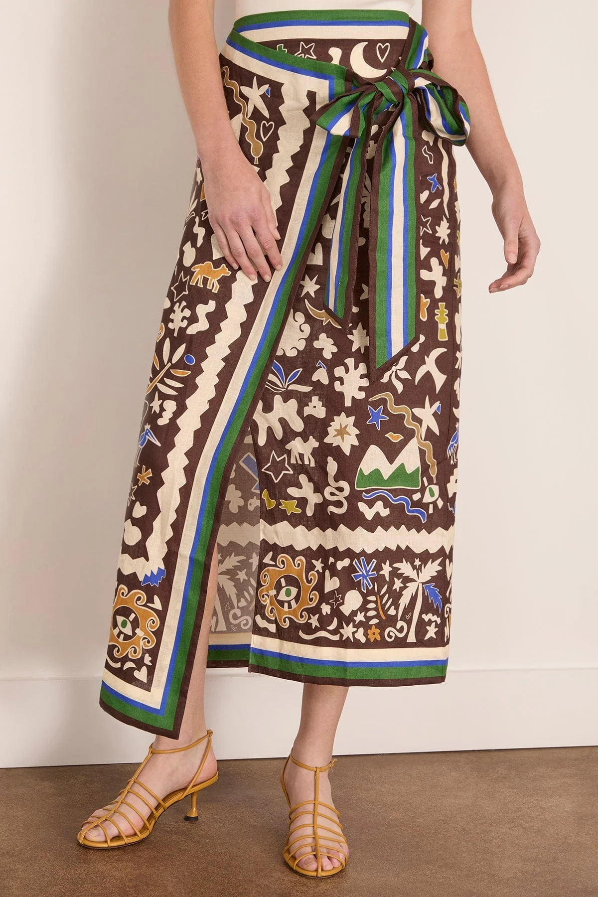 Maroc Wrapped Skirt in Multi - Image 3
