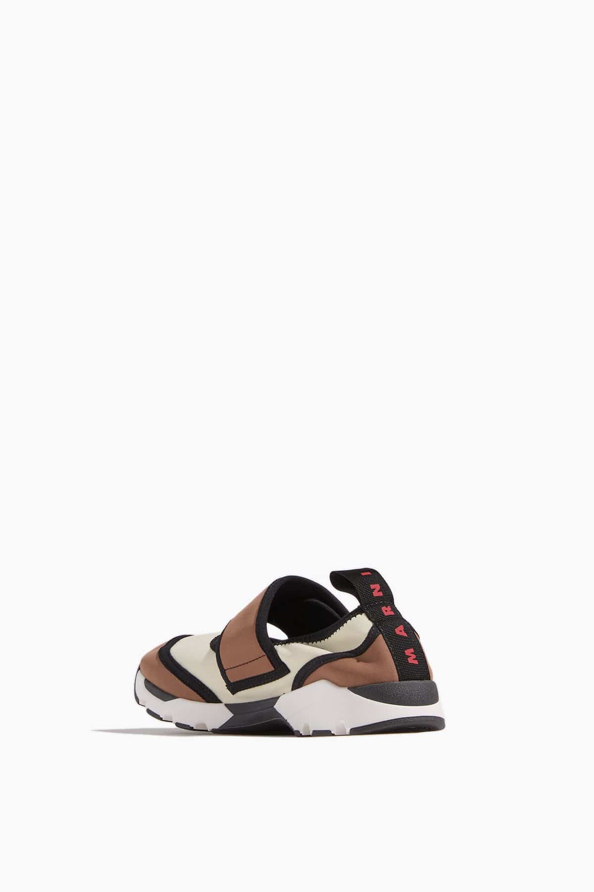Mary Jane Running Sneaker in White/Light Brown - Image 3