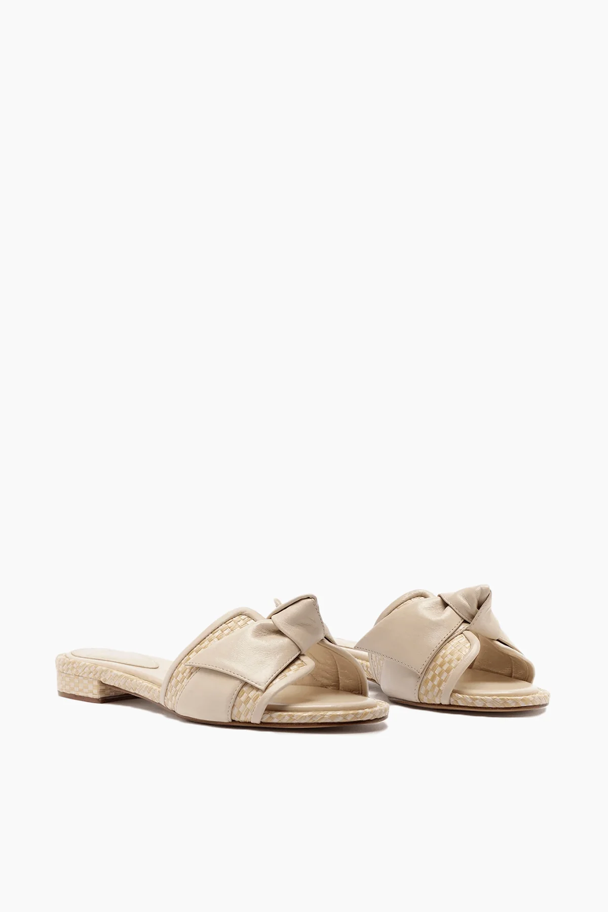 Maxi Clarita Padded Raffia Flat in Shell - Image 3