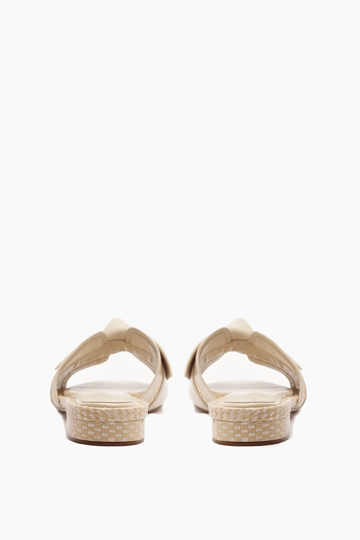 Maxi Clarita Padded Raffia Flat in Shell - Image 4