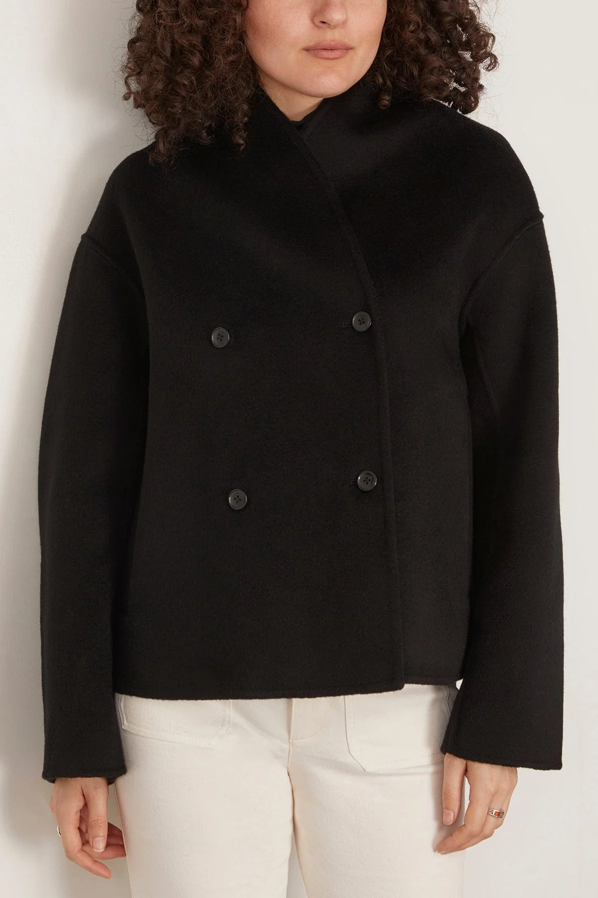 Meyer Double Breasted Jacket in Black - Image 3